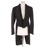 Hart Schaffner & Marx Vintage Black Wool Tailcoat and Vest