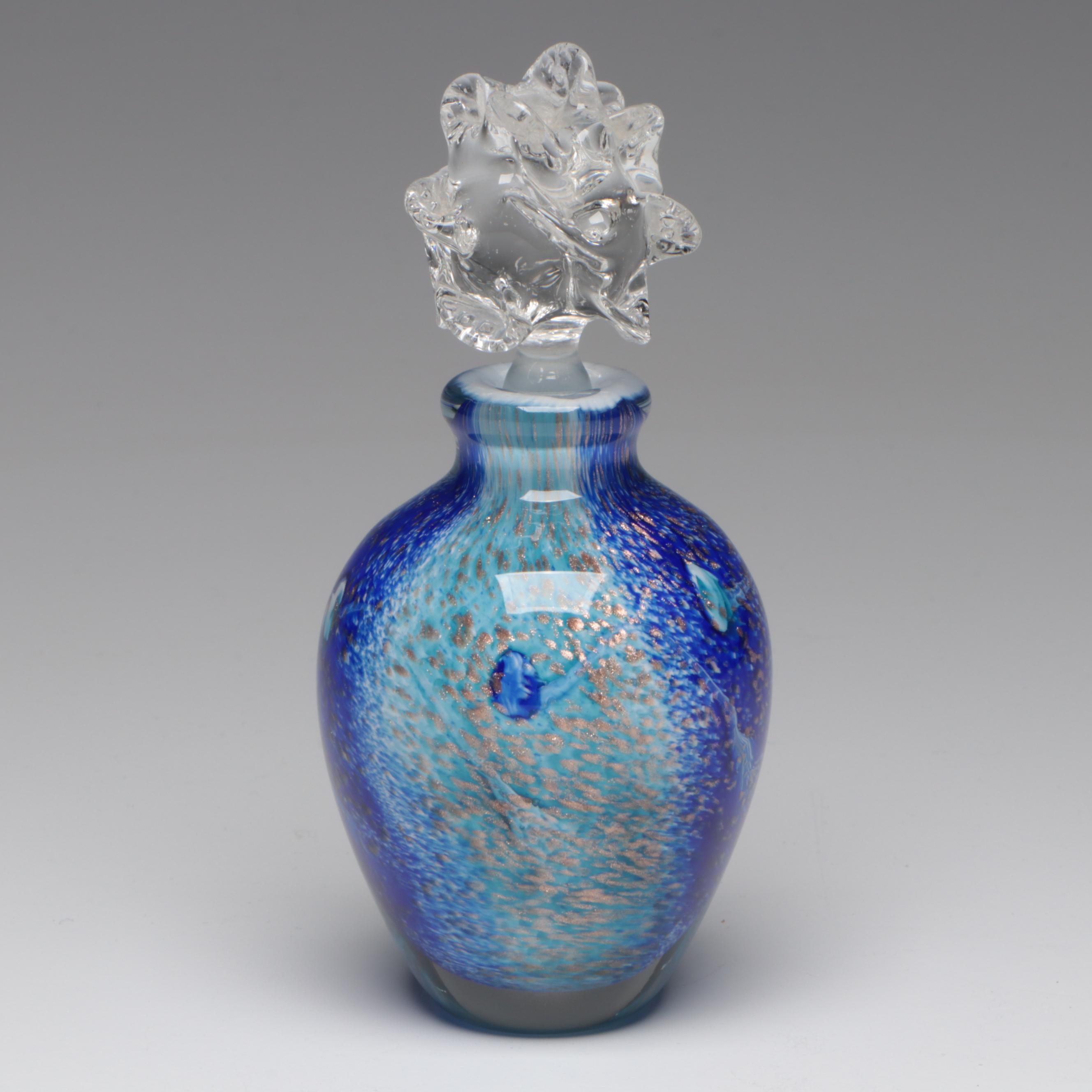 Millefiori Glass Bowl with Artist Signed Perfume Bottle