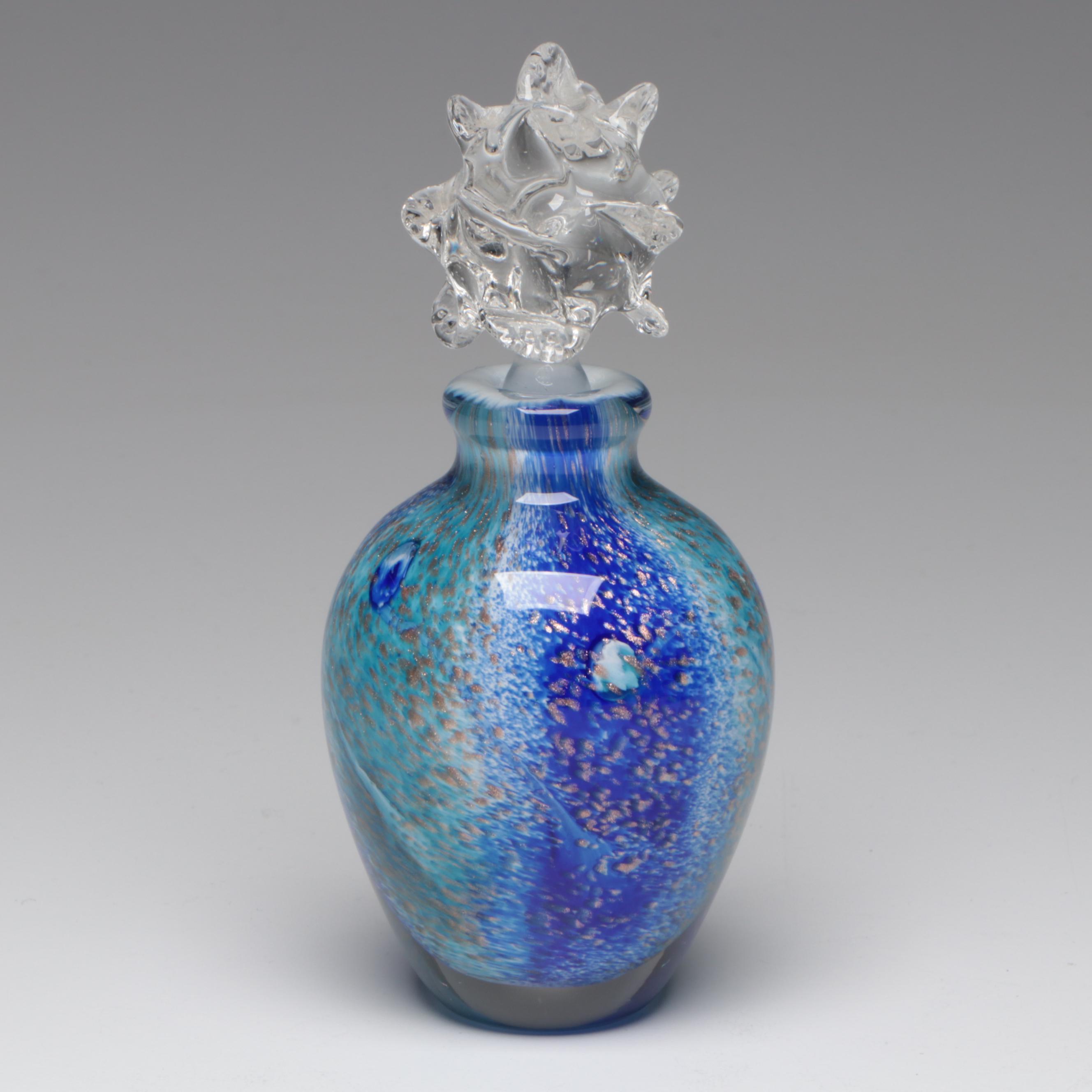 Millefiori Glass Bowl with Artist Signed Perfume Bottle