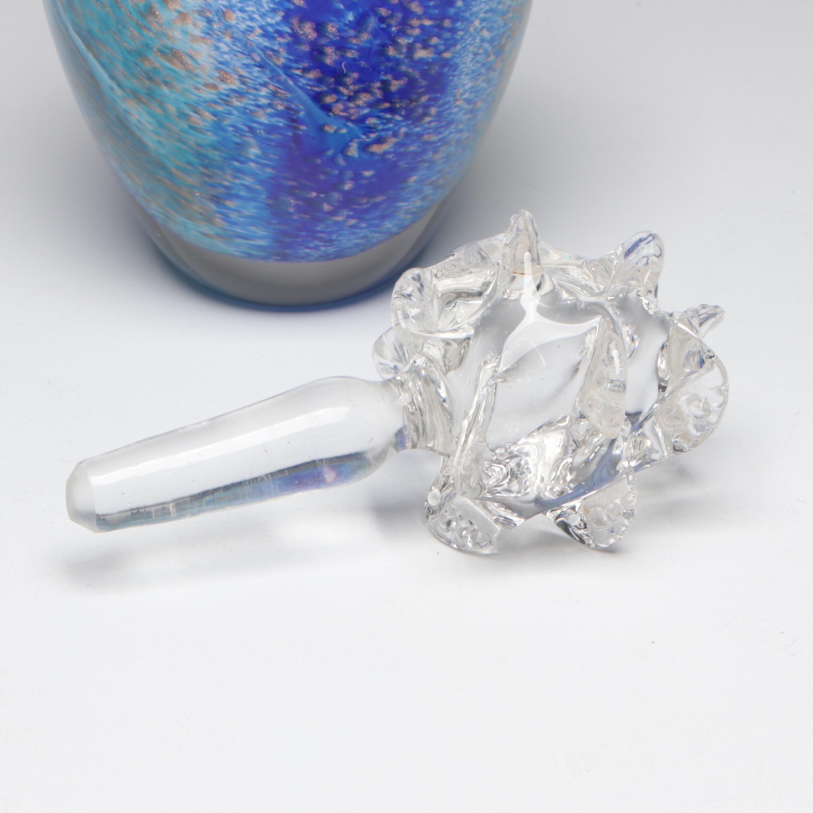 Millefiori Glass Bowl with Artist Signed Perfume Bottle