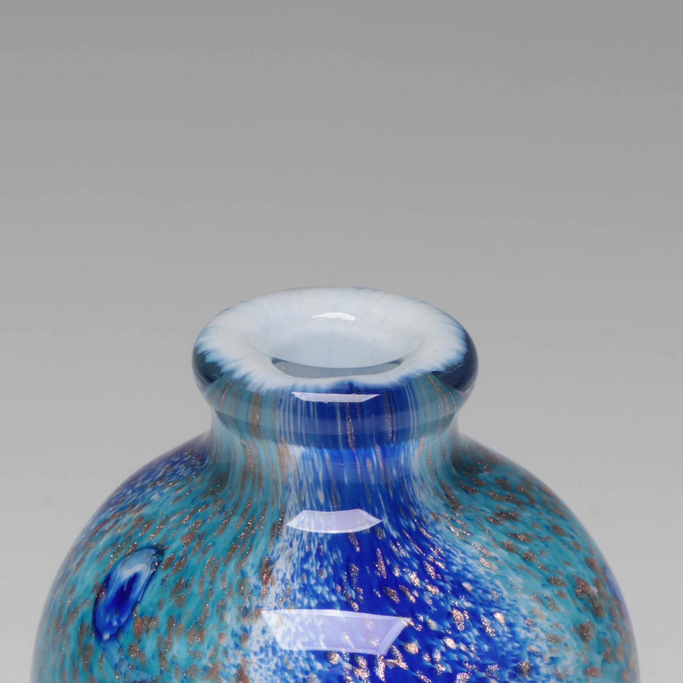 Millefiori Glass Bowl with Artist Signed Perfume Bottle