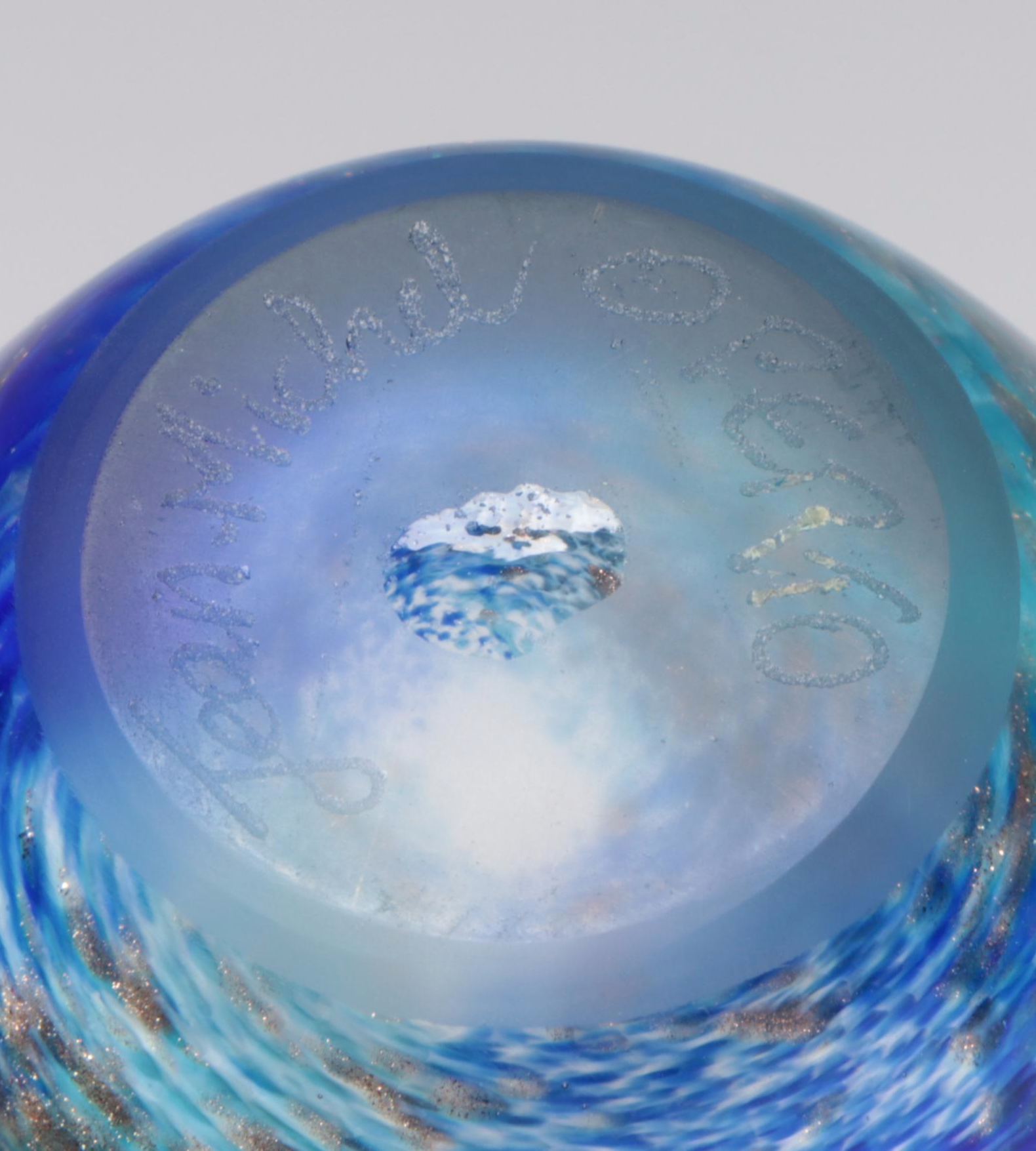 Millefiori Glass Bowl with Artist Signed Perfume Bottle