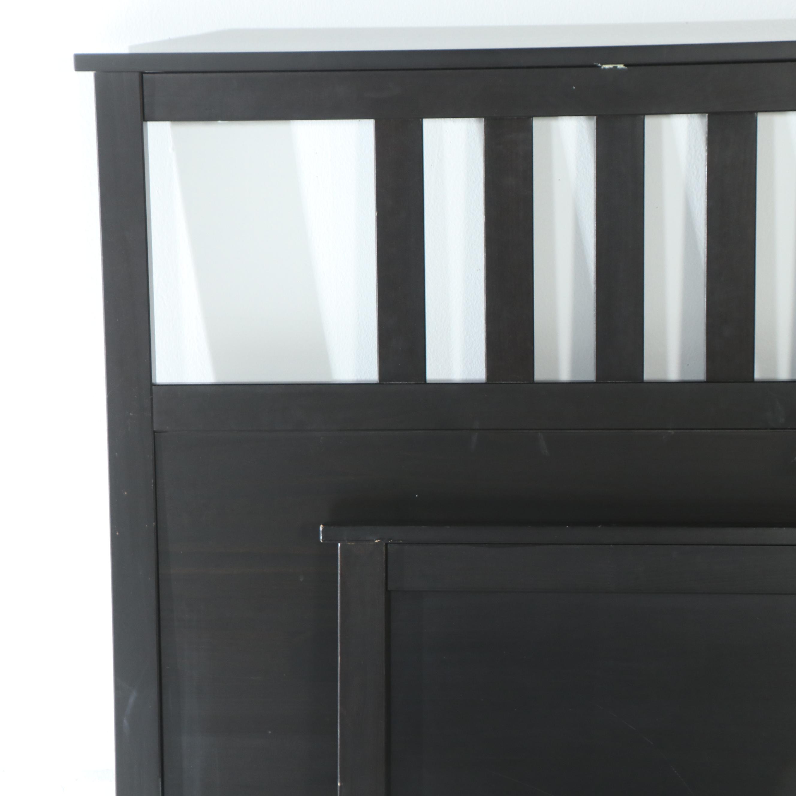 Carina Bengs for IKEA "Hemnes" Pine Queen Size Bed Frame in Black-Brown Finish