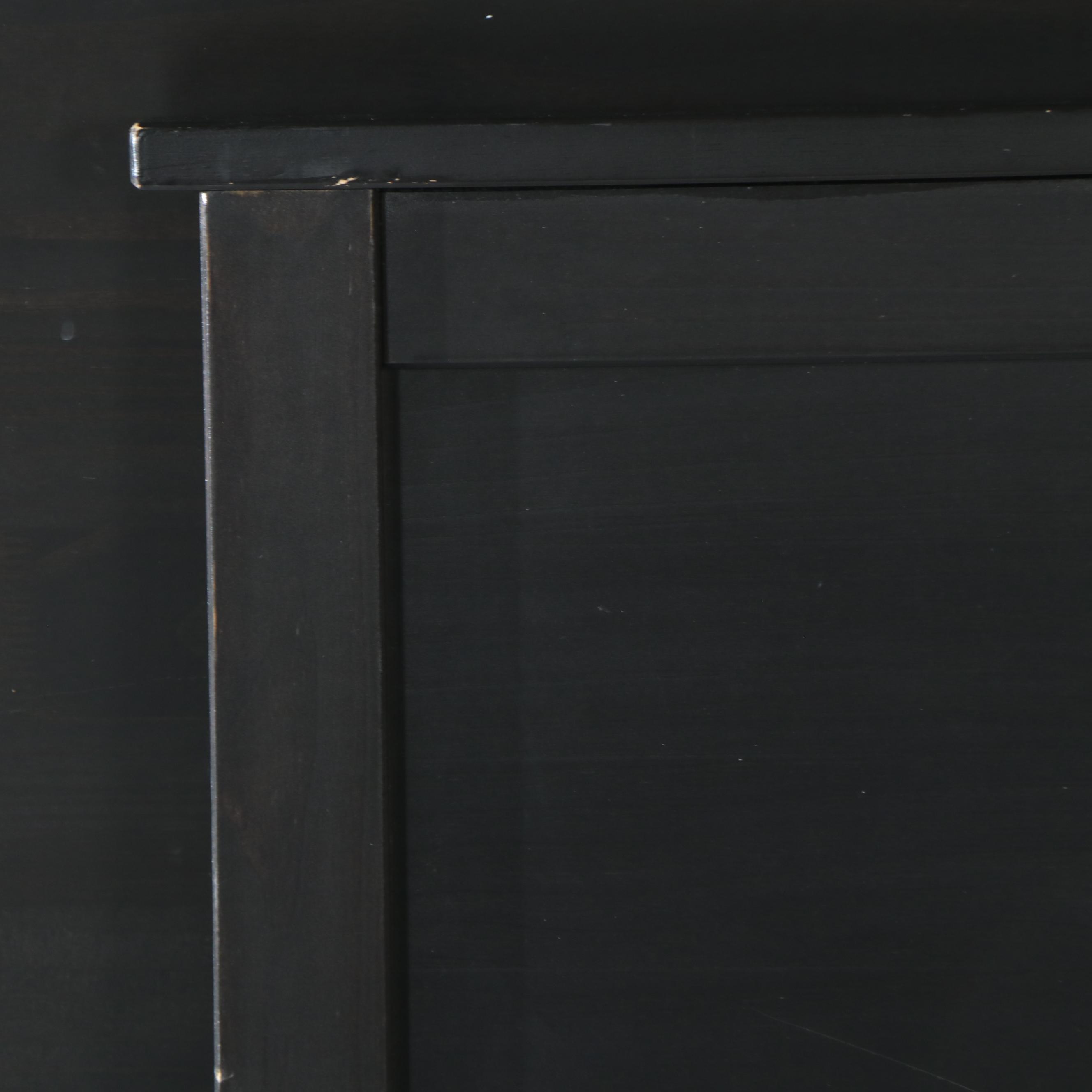 Carina Bengs for IKEA "Hemnes" Pine Queen Size Bed Frame in Black-Brown Finish