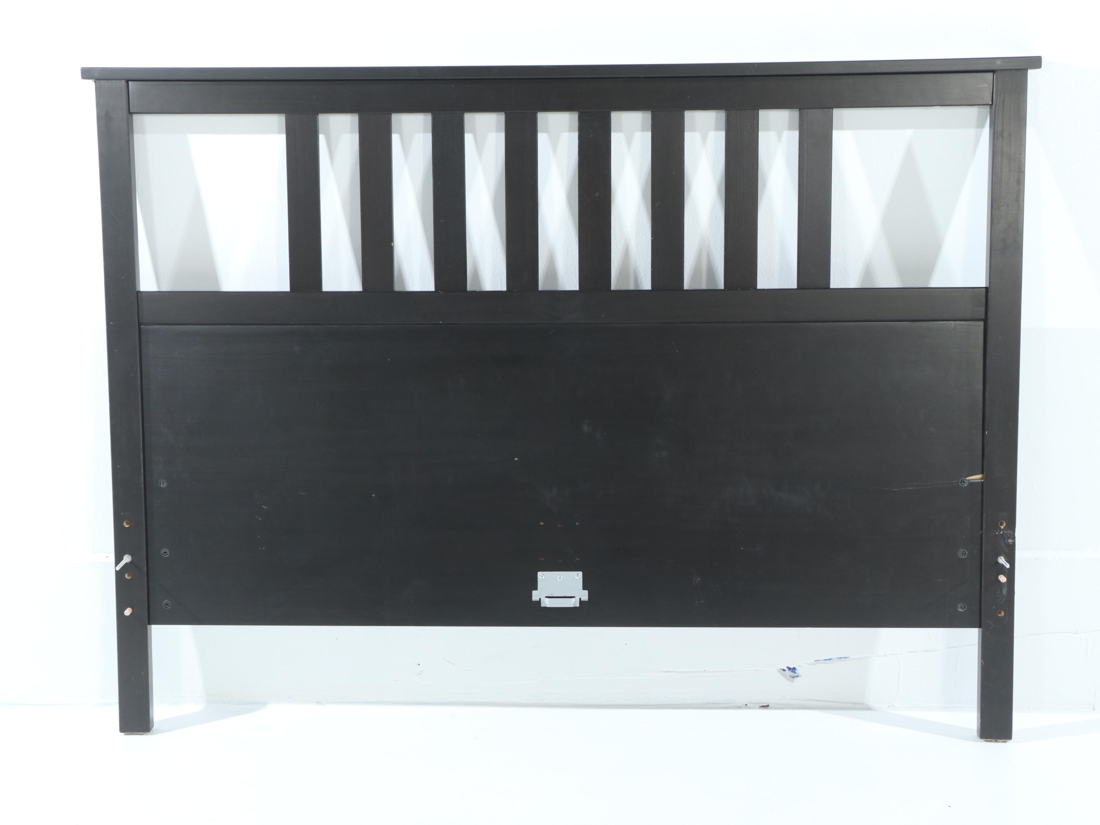 Carina Bengs for IKEA "Hemnes" Pine Queen Size Bed Frame in Black-Brown Finish