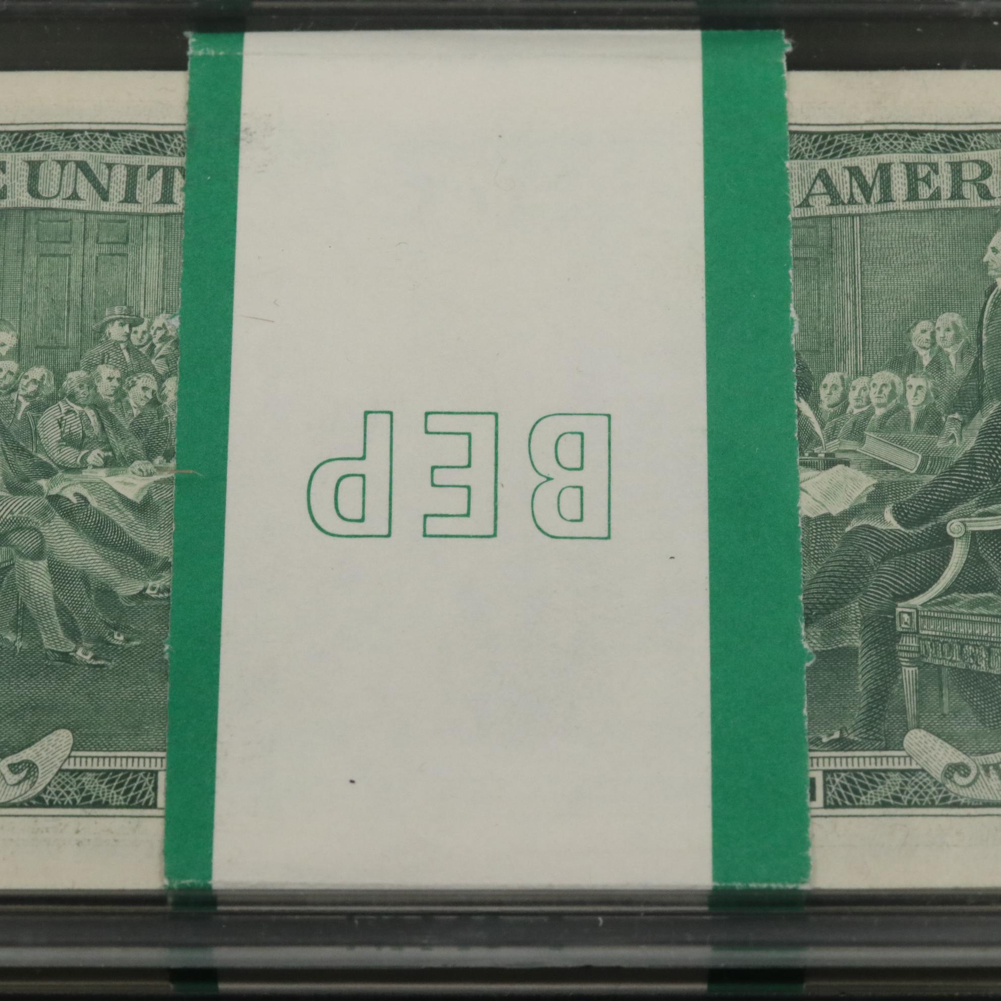 One Hundred 1976 $2 Dollar Federal Reserve Notes with Consecutive Serial Numbers