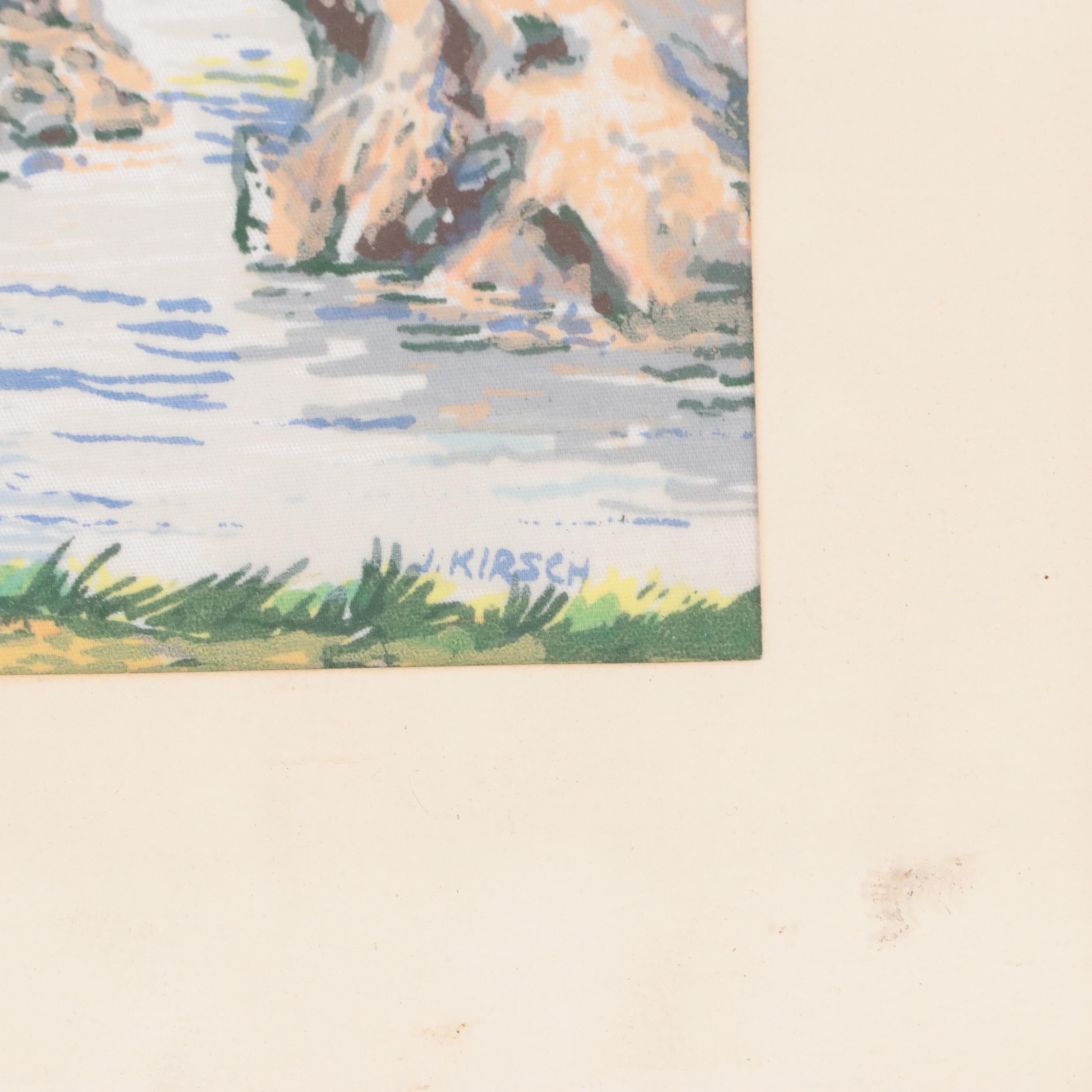 John Kirsch Colorado Mountains Painting on Silk