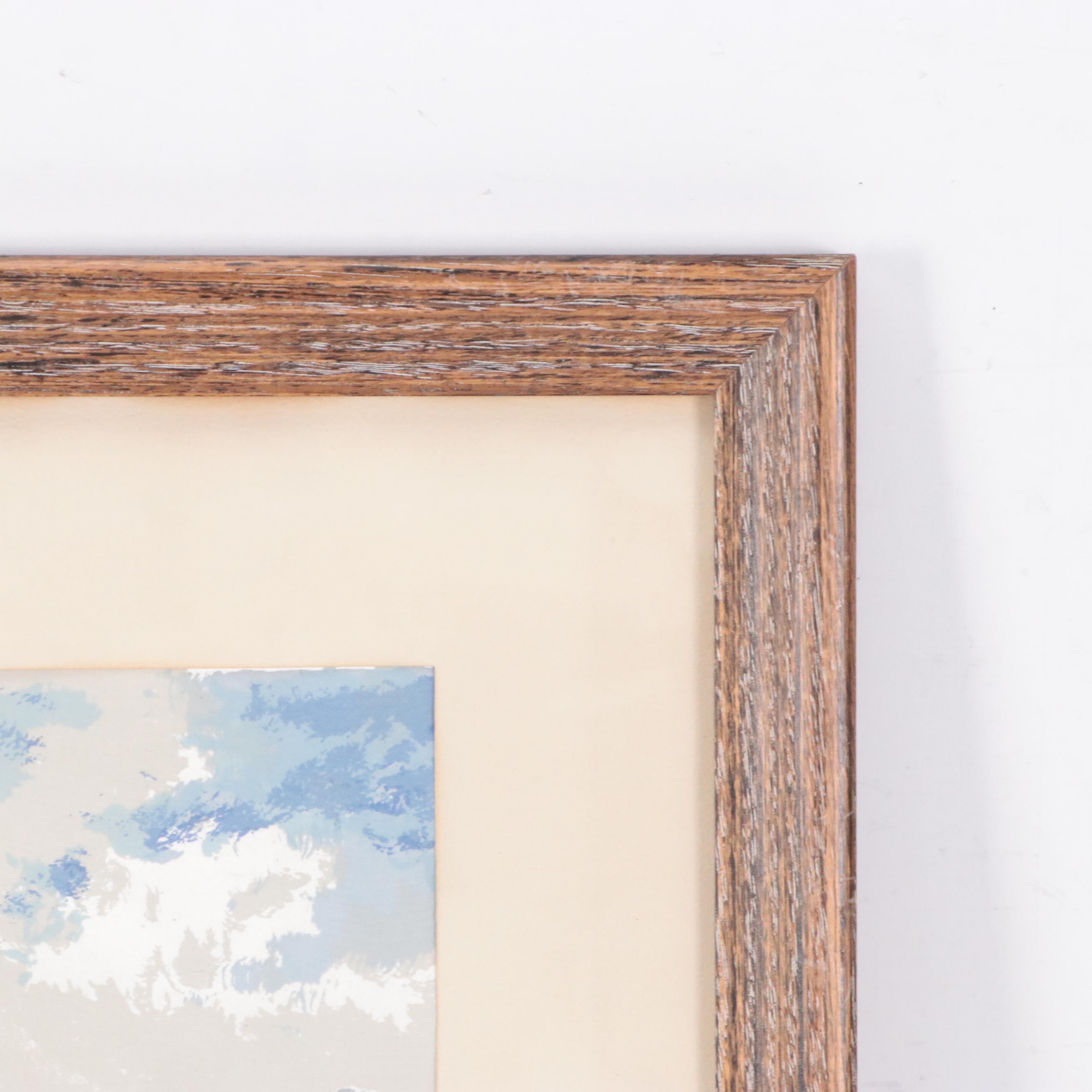 John Kirsch Colorado Mountains Painting on Silk