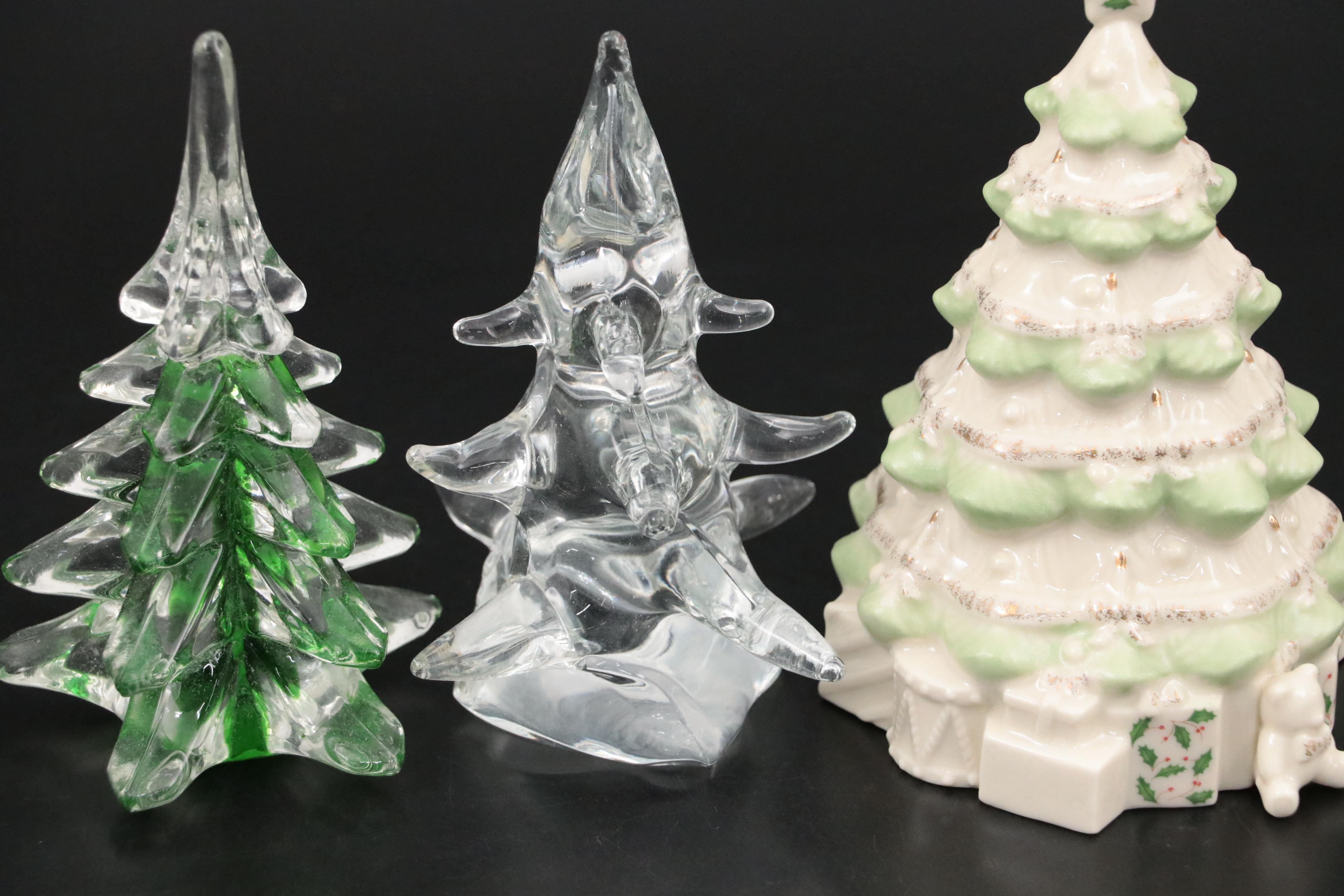 Lenox "Holiday" Porcelain with More Porcelain and Glass Christmas Tree Figurines