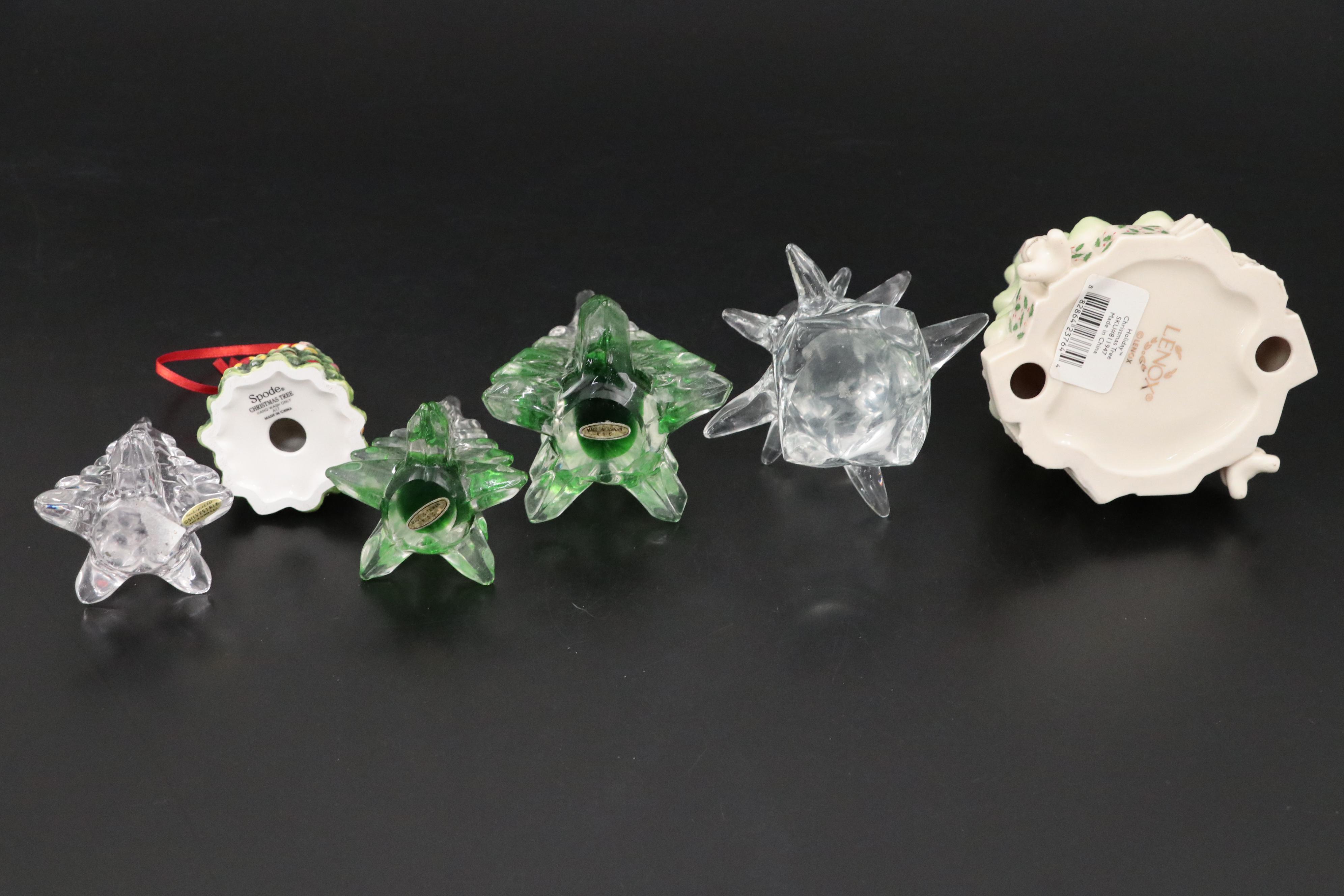 Lenox "Holiday" Porcelain with More Porcelain and Glass Christmas Tree Figurines