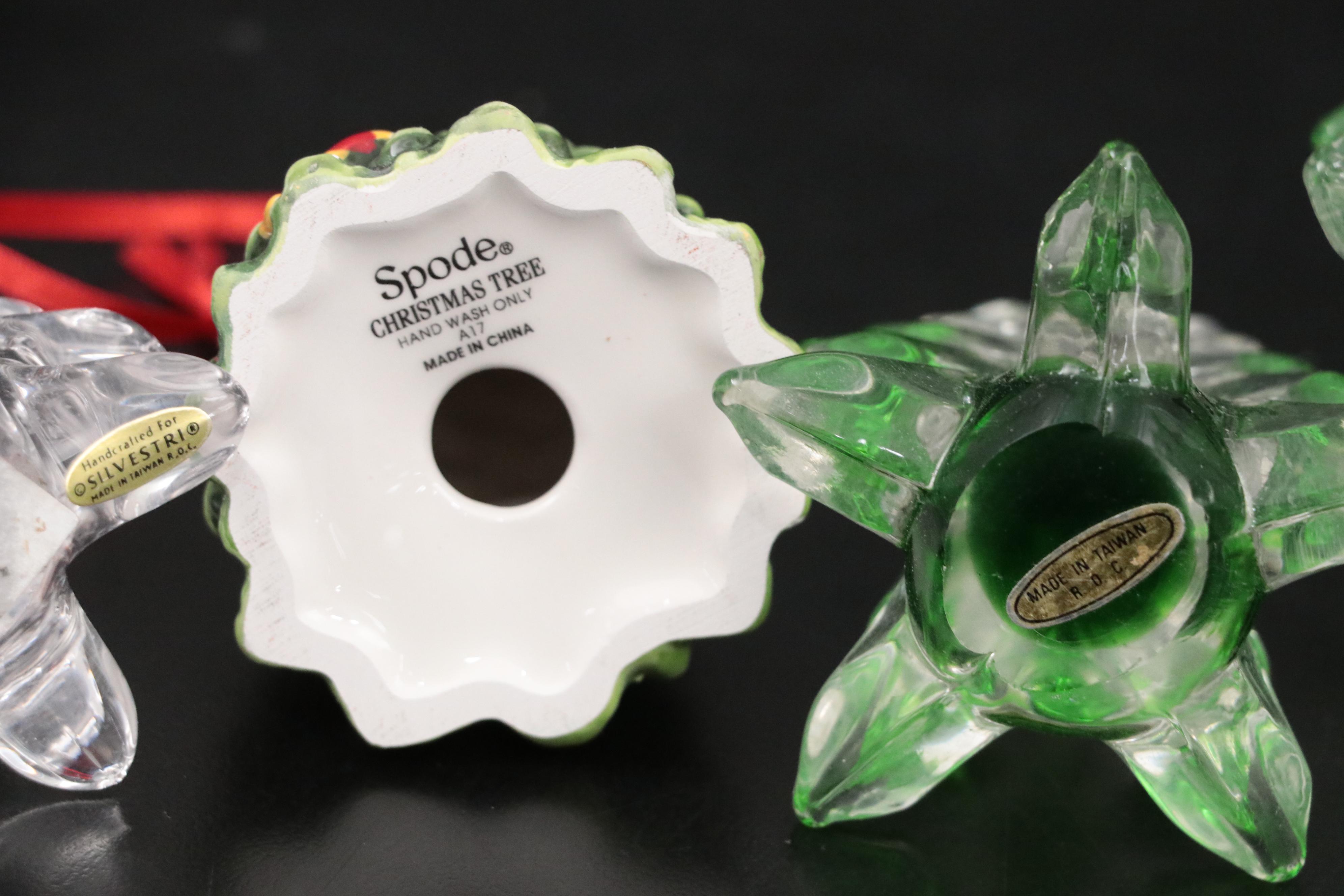 Lenox "Holiday" Porcelain with More Porcelain and Glass Christmas Tree Figurines