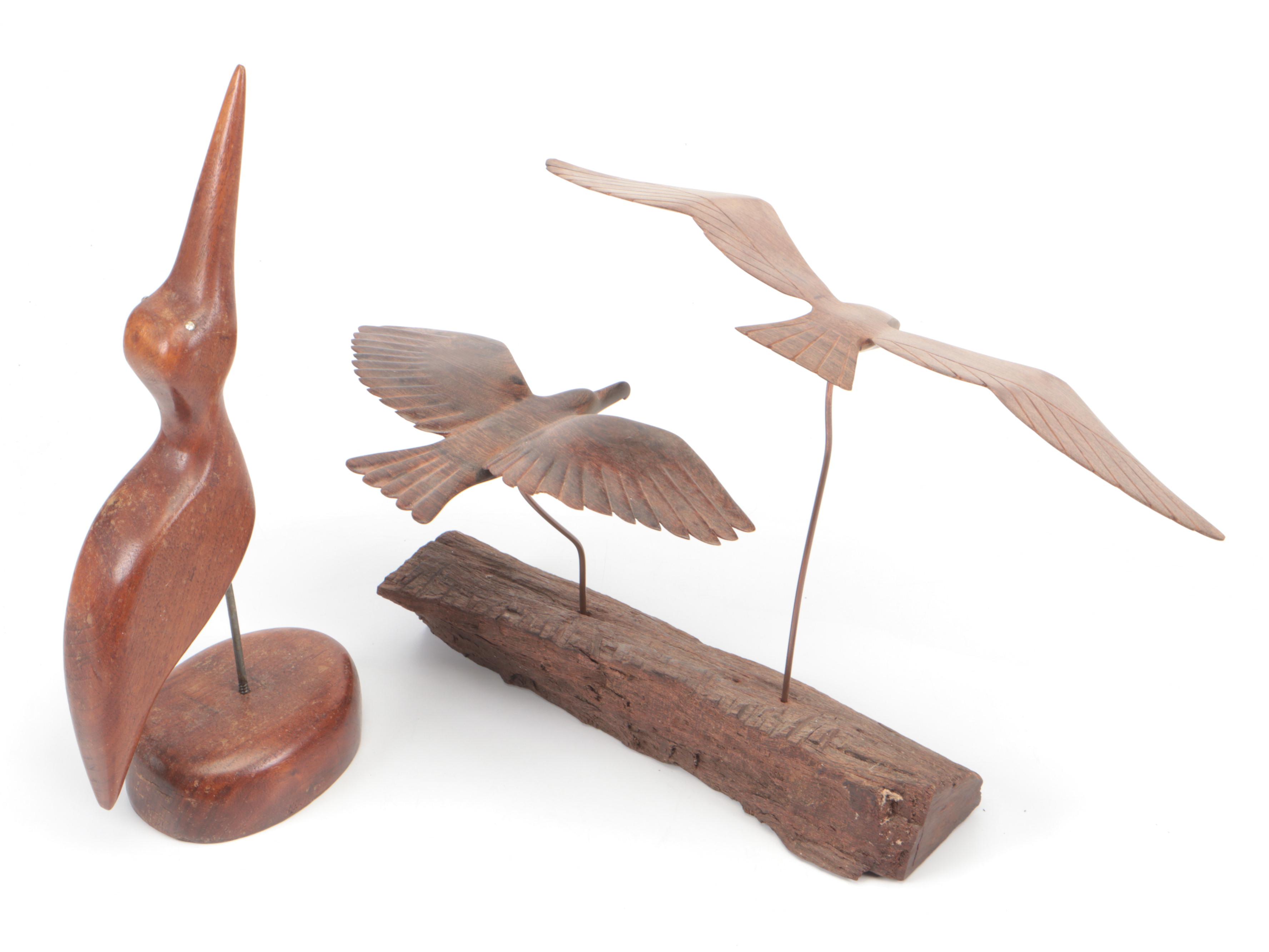 Kenyan Hand-Carved Polychrome Wooden Mask with Carved Wooden Figurines