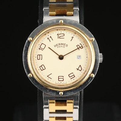 Hermès Clipper Two-Tone Quartz Wristwatch