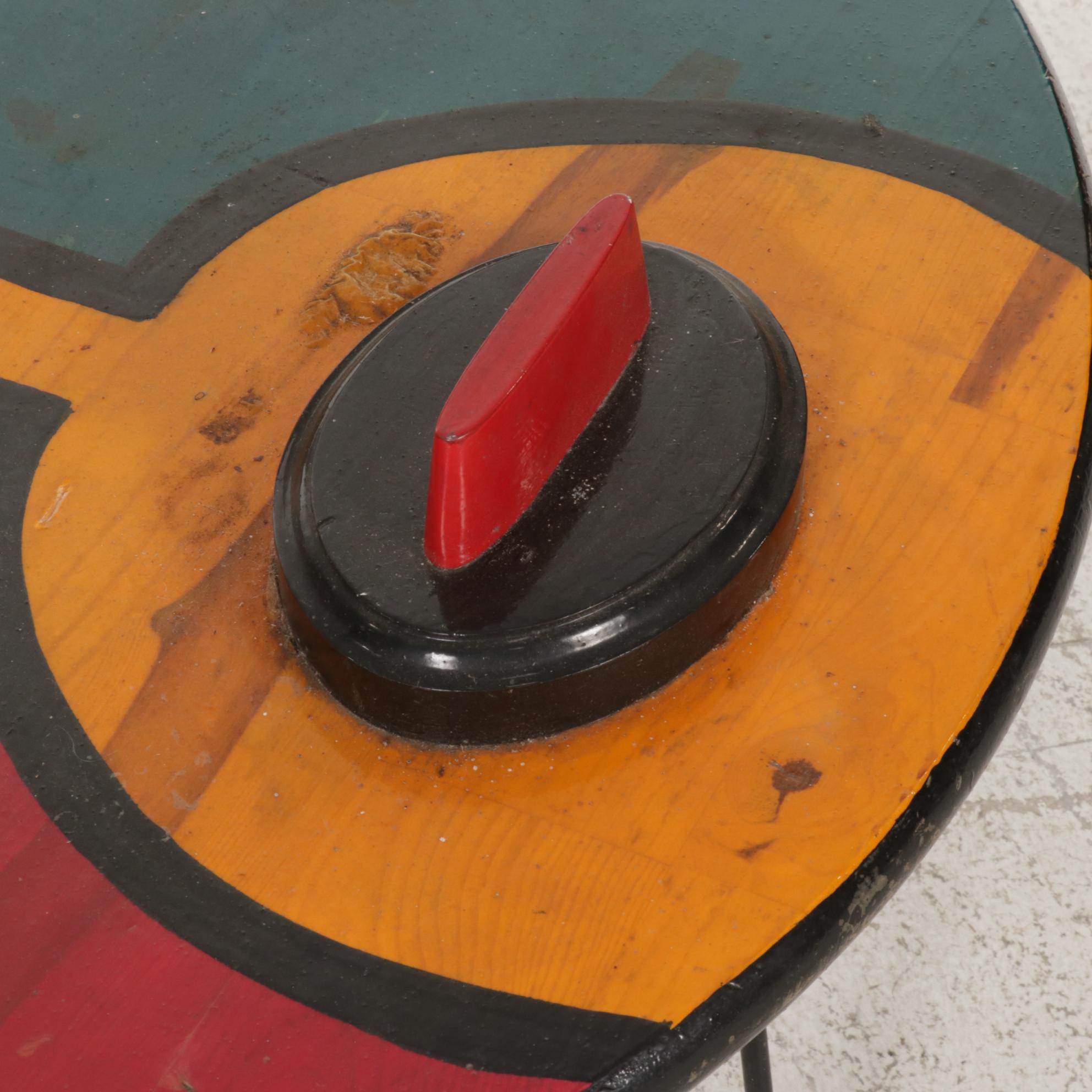 Postmodernist Painted Wood Abstract Visage Coffee Table, Signed