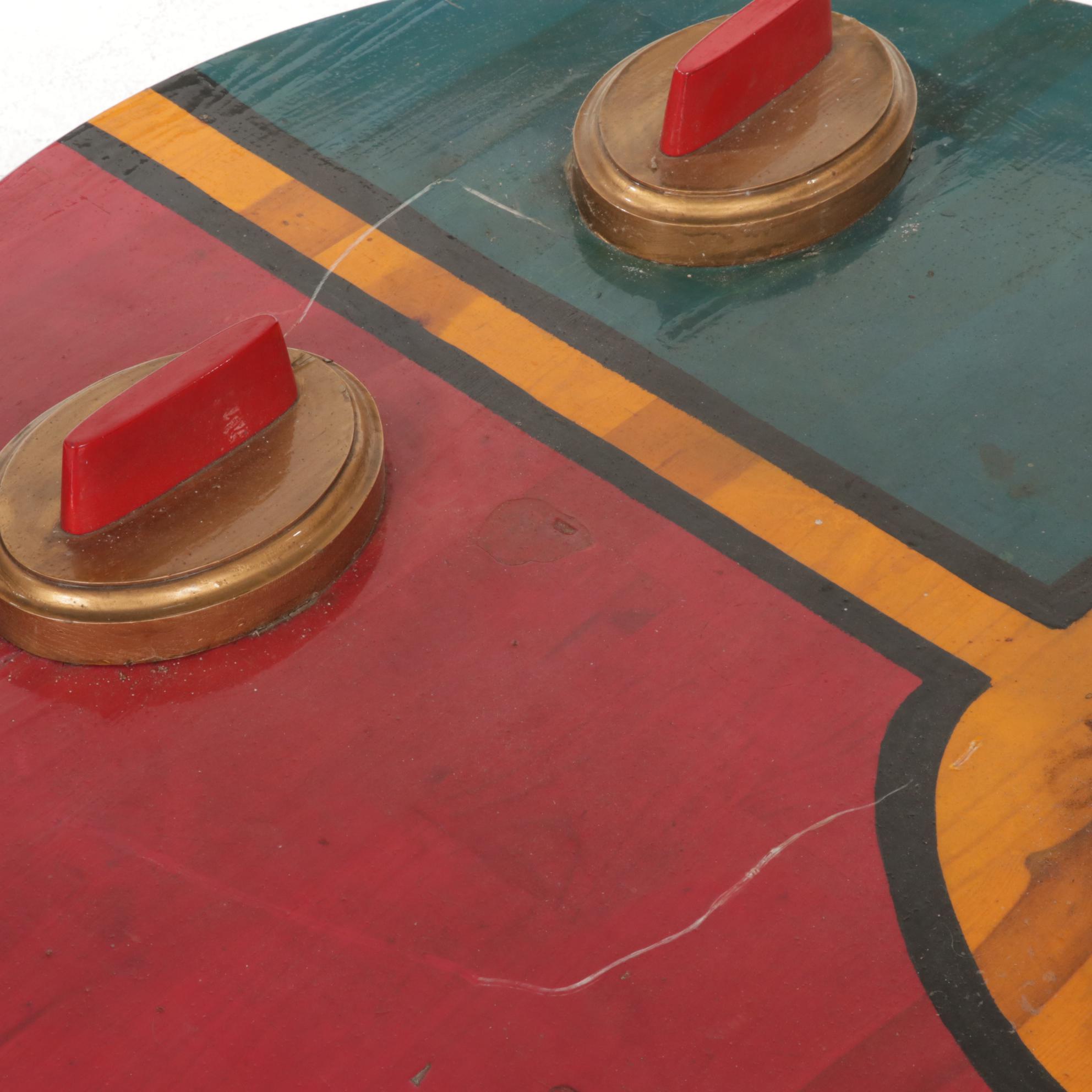 Postmodernist Painted Wood Abstract Visage Coffee Table, Signed