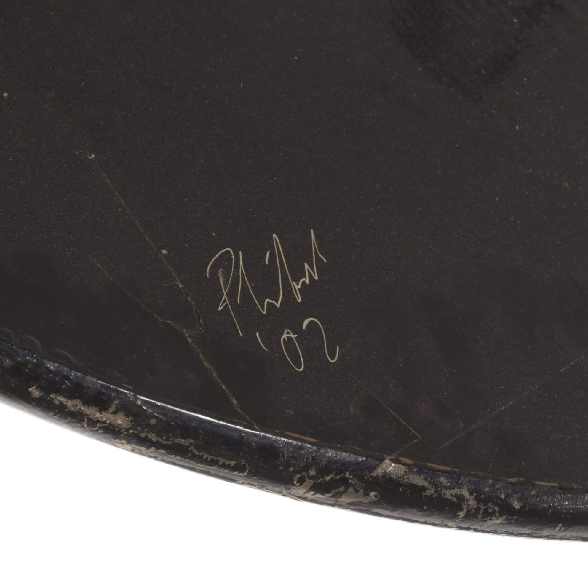 Postmodernist Painted Wood Abstract Visage Coffee Table, Signed