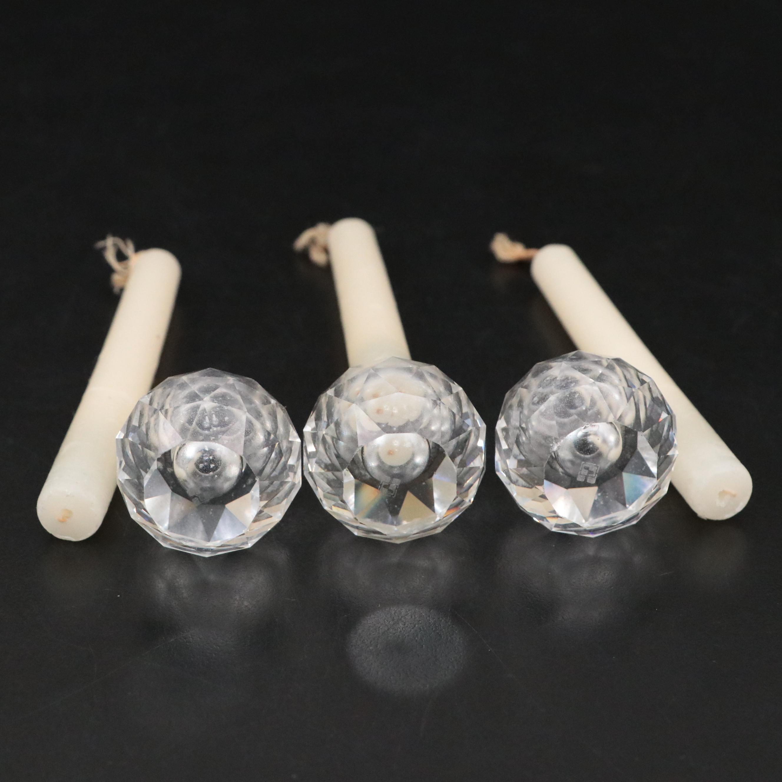 Orrefors Crystal Bowls with Swarovski Candle Holders and Candles EBTH