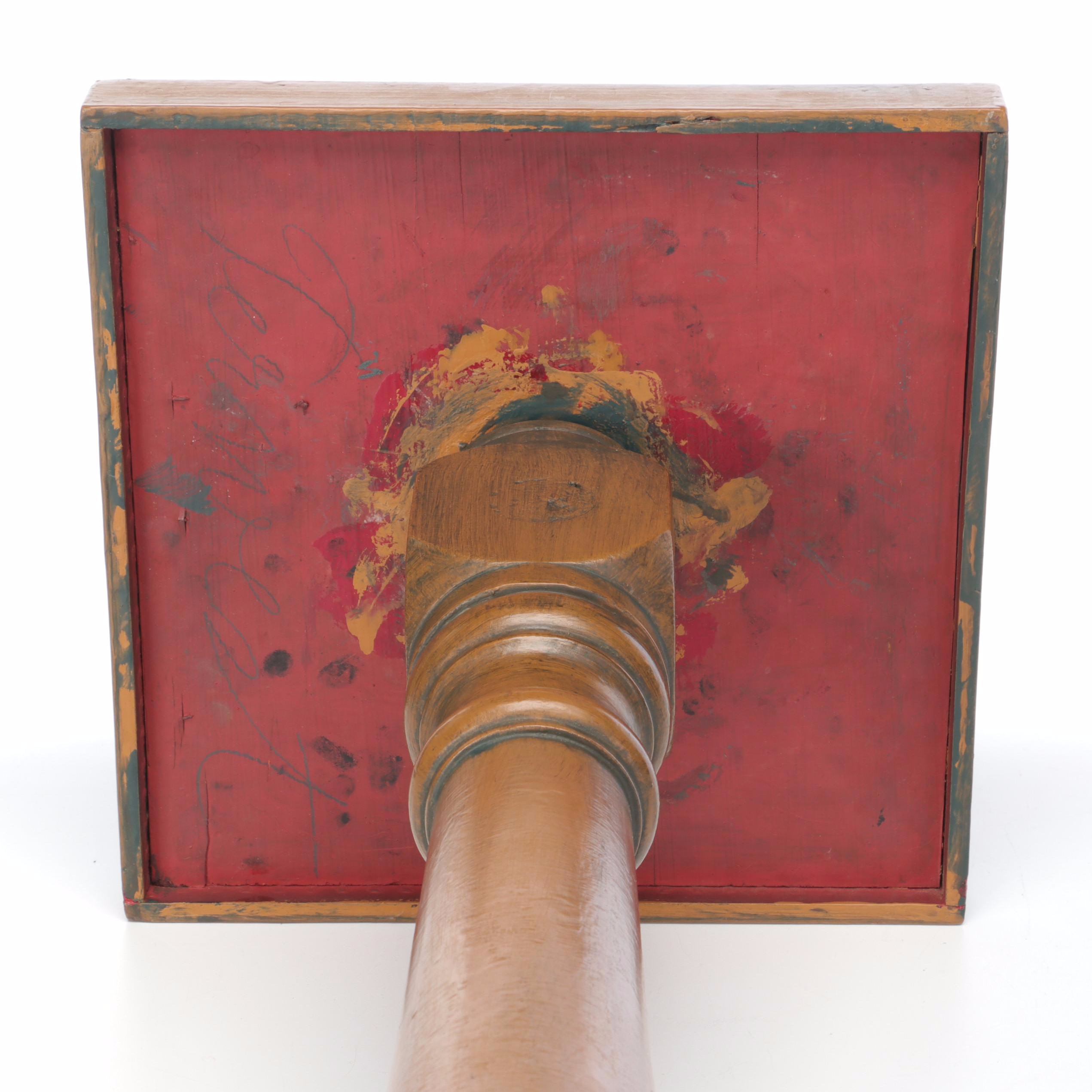 Painted, Turned Wood Pedestal
