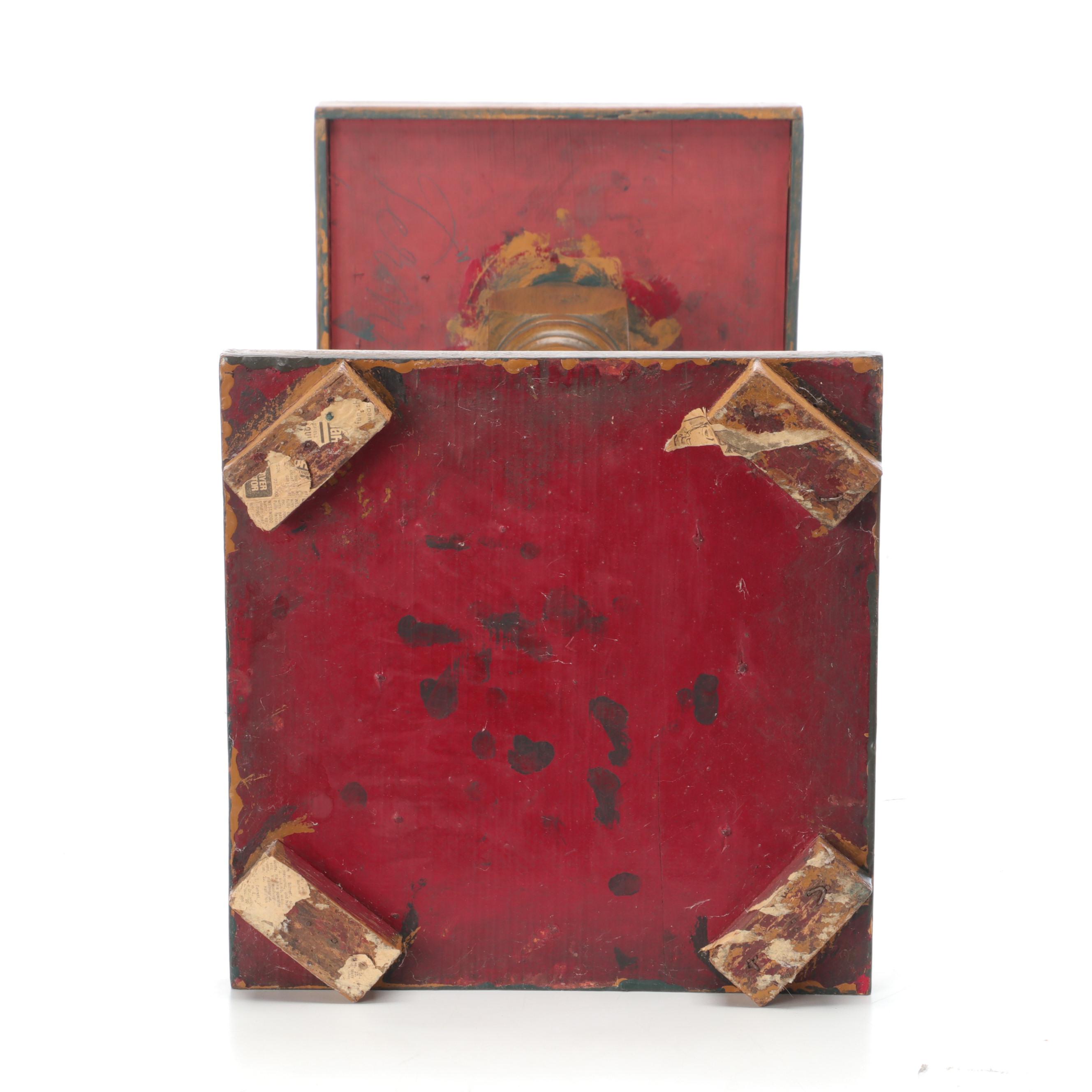 Painted, Turned Wood Pedestal