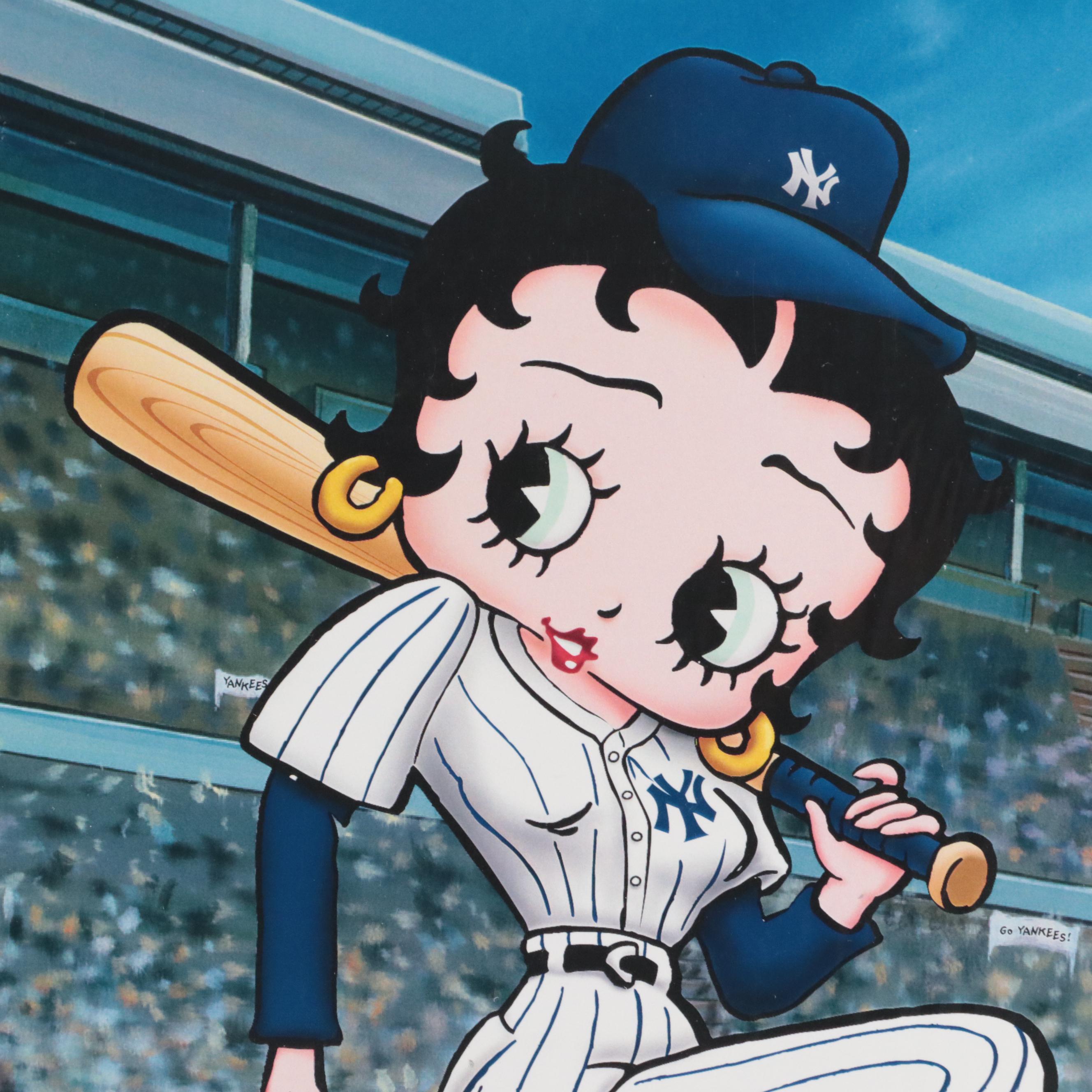 Yogi Berra Signed "Betty Boop" New York Yankees Limited Edition Print
