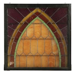Honeycomb-Arch Leaded Stained Glass Window