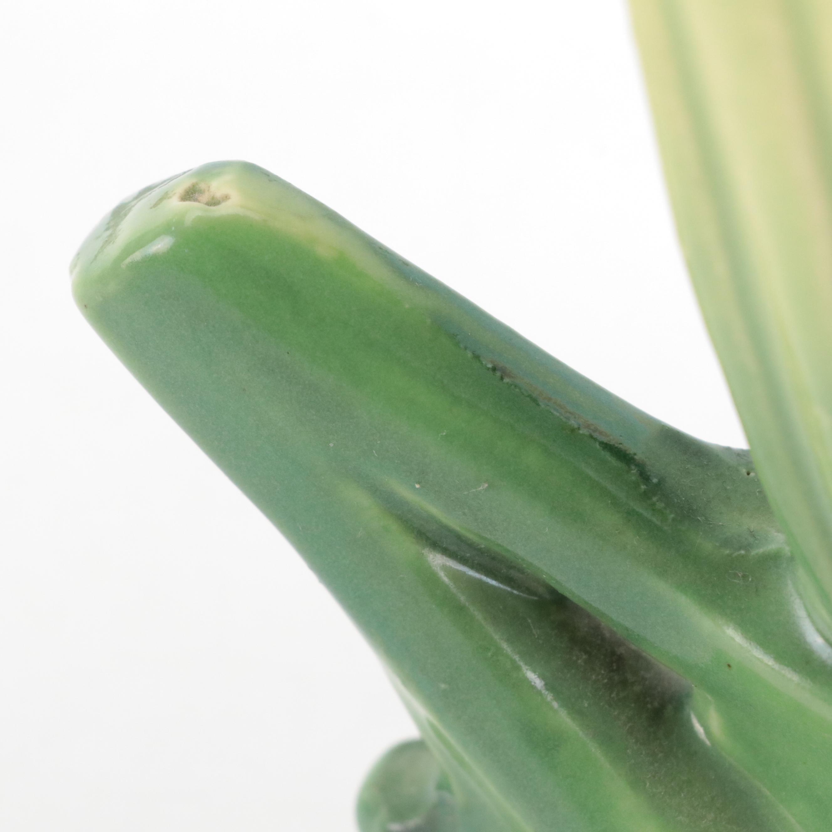 McCoy Pottery Raised Leaf Tulip Vase with Ceramic Panther Planter