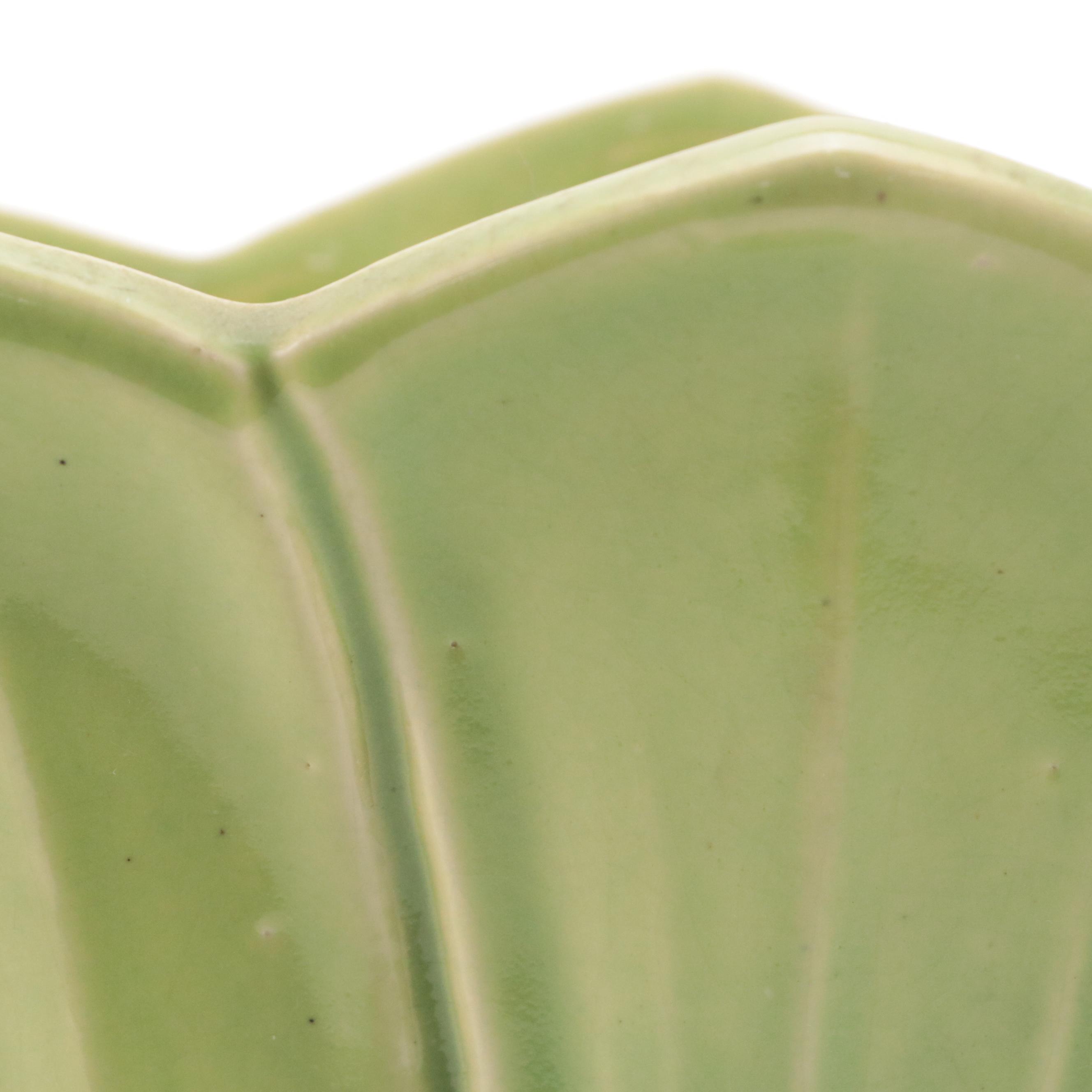 McCoy Pottery Raised Leaf Tulip Vase with Ceramic Panther Planter