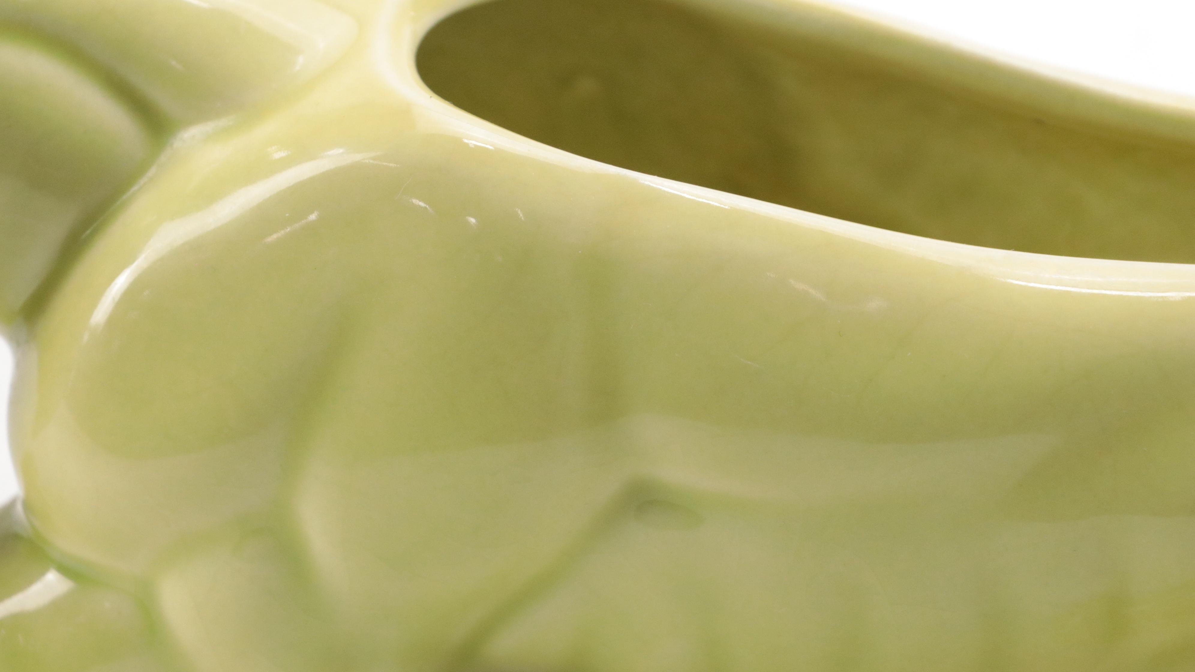 McCoy Pottery Raised Leaf Tulip Vase with Ceramic Panther Planter