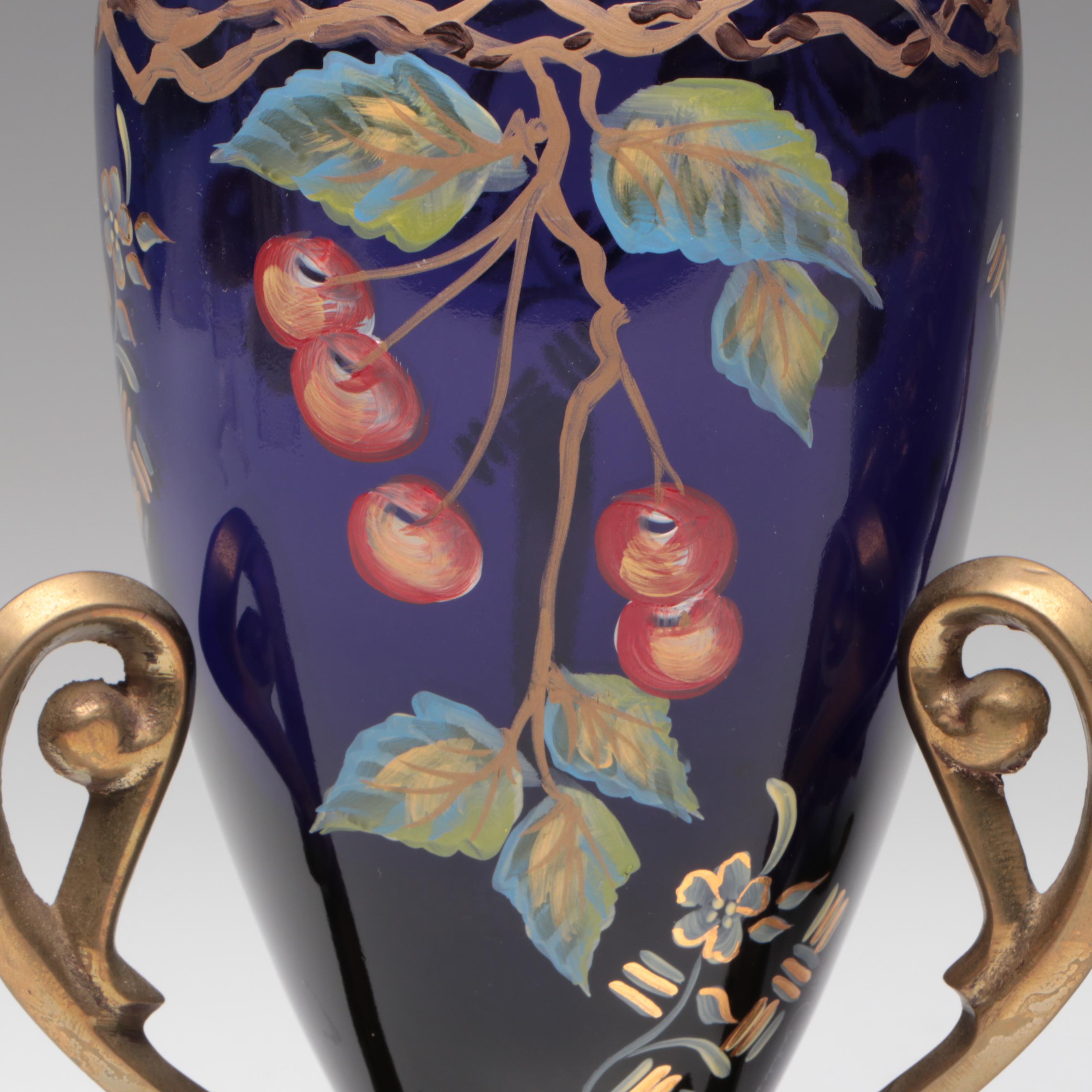 Pair of Fenton Connoisseur Collection Martha Reynolds Designed Glass Urn Vases