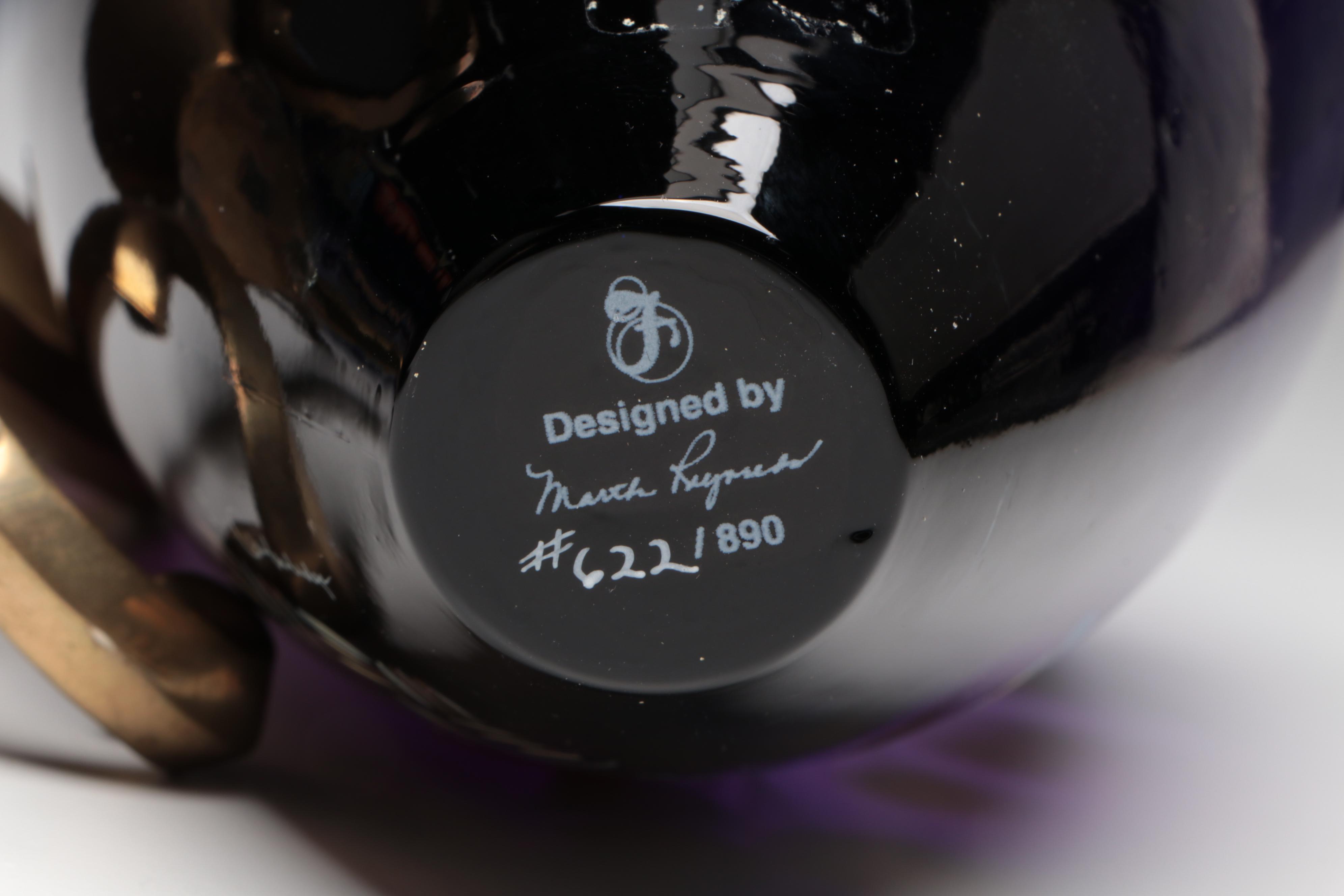 Pair of Fenton Connoisseur Collection Martha Reynolds Designed Glass Urn Vases