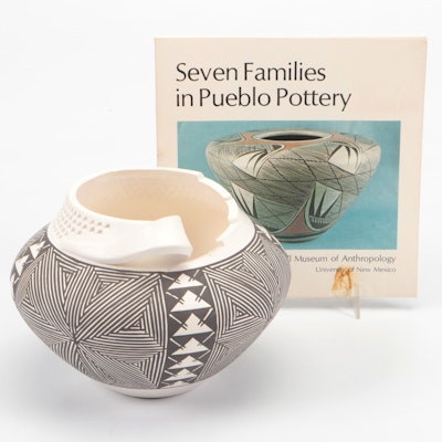 Shana Garcia Acoma Pueblo Pottery Jar and "Seven Families in Pueblo Pottery"