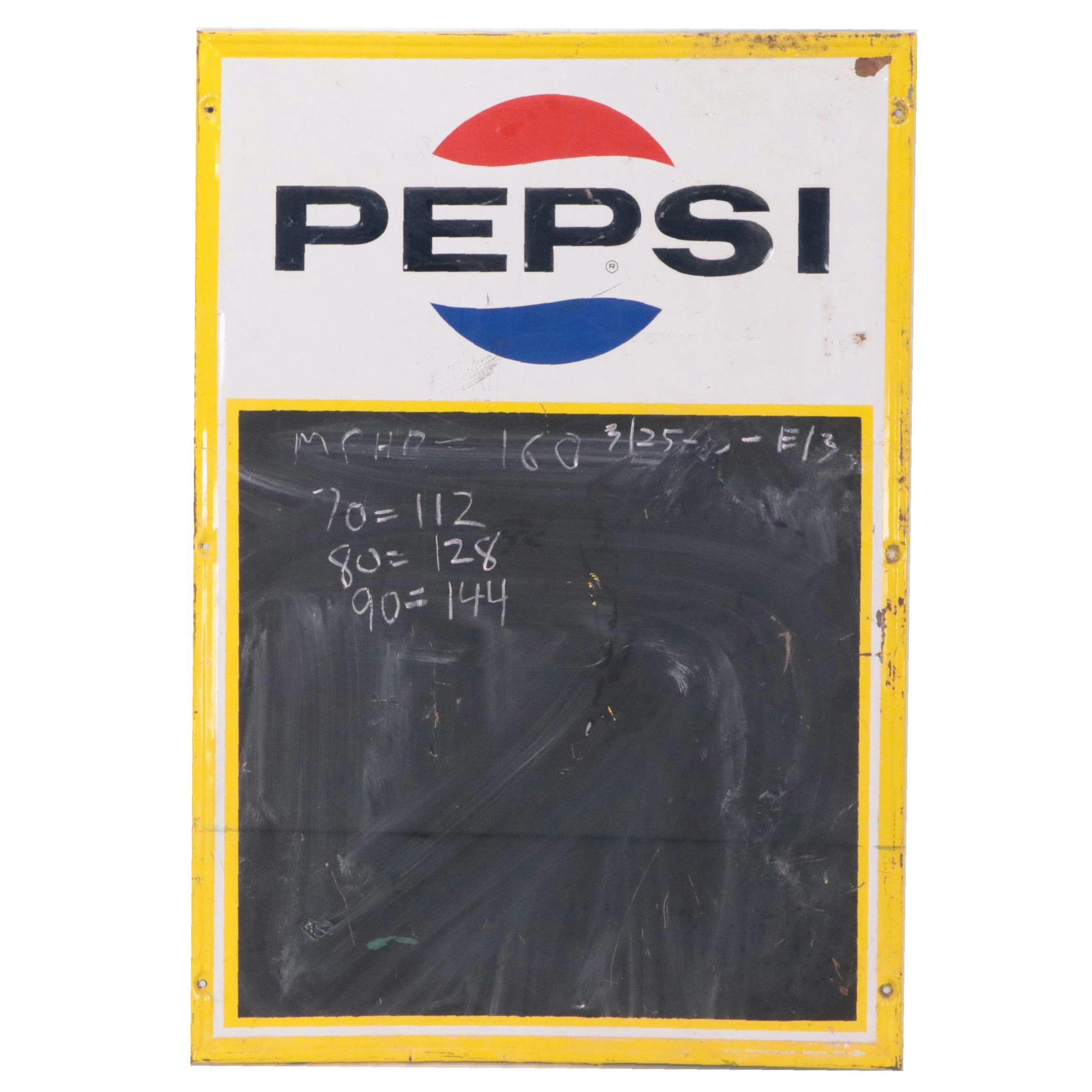 Pepsi Advertising Chalkboard Sign, Mid to Late 20th Century