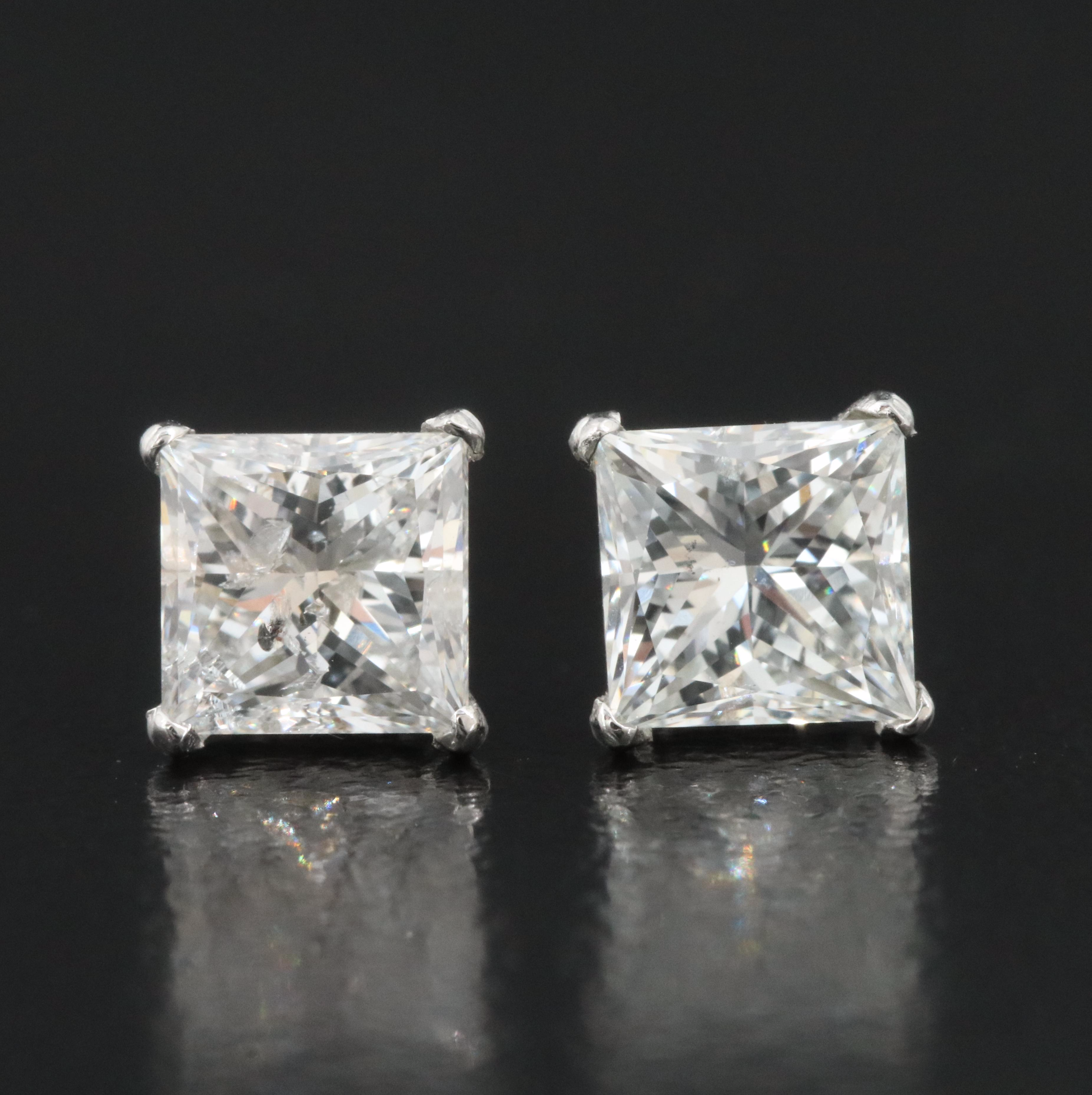 Platinum 2.03 CTW Diamond Stud Earrings