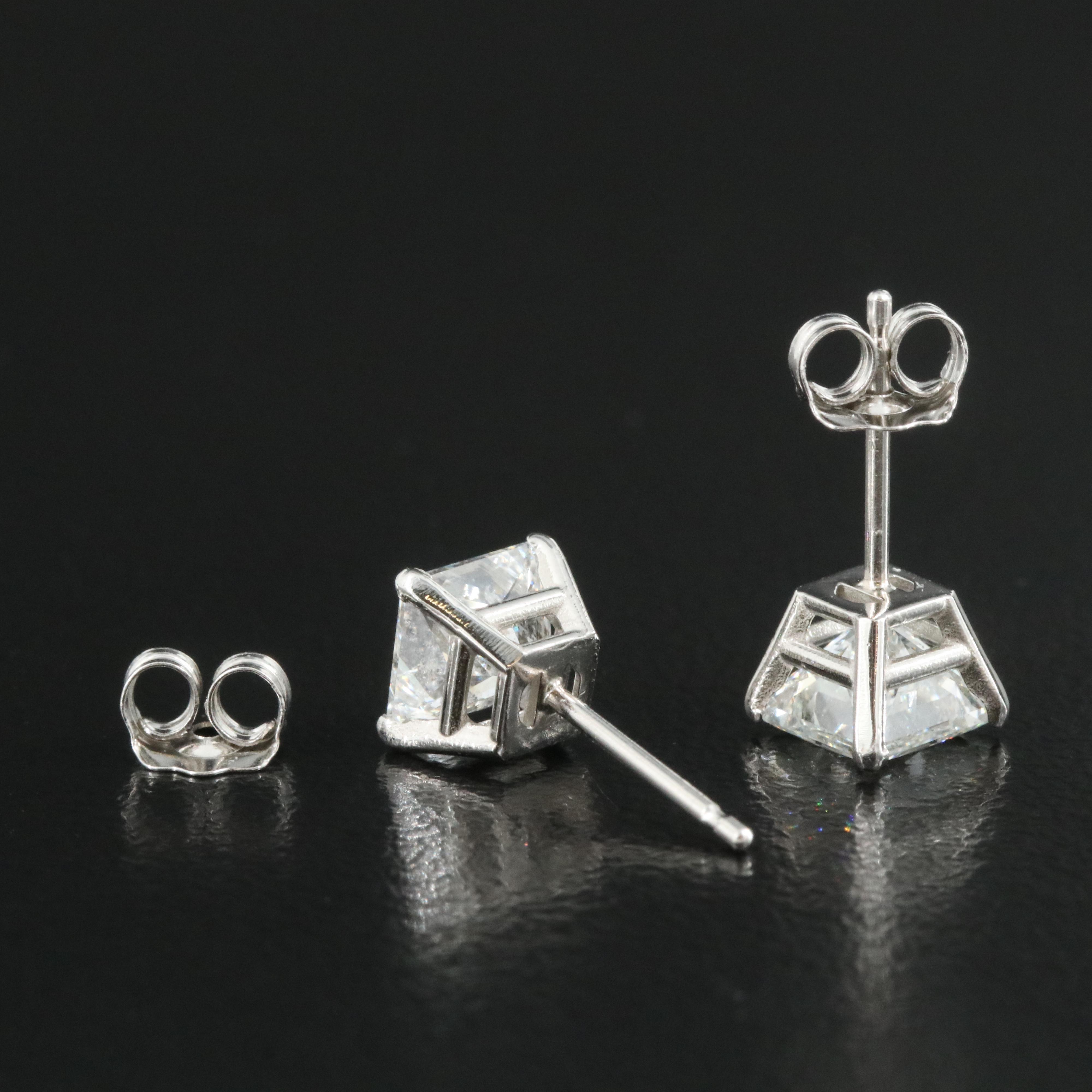 Platinum 2.03 CTW Diamond Stud Earrings
