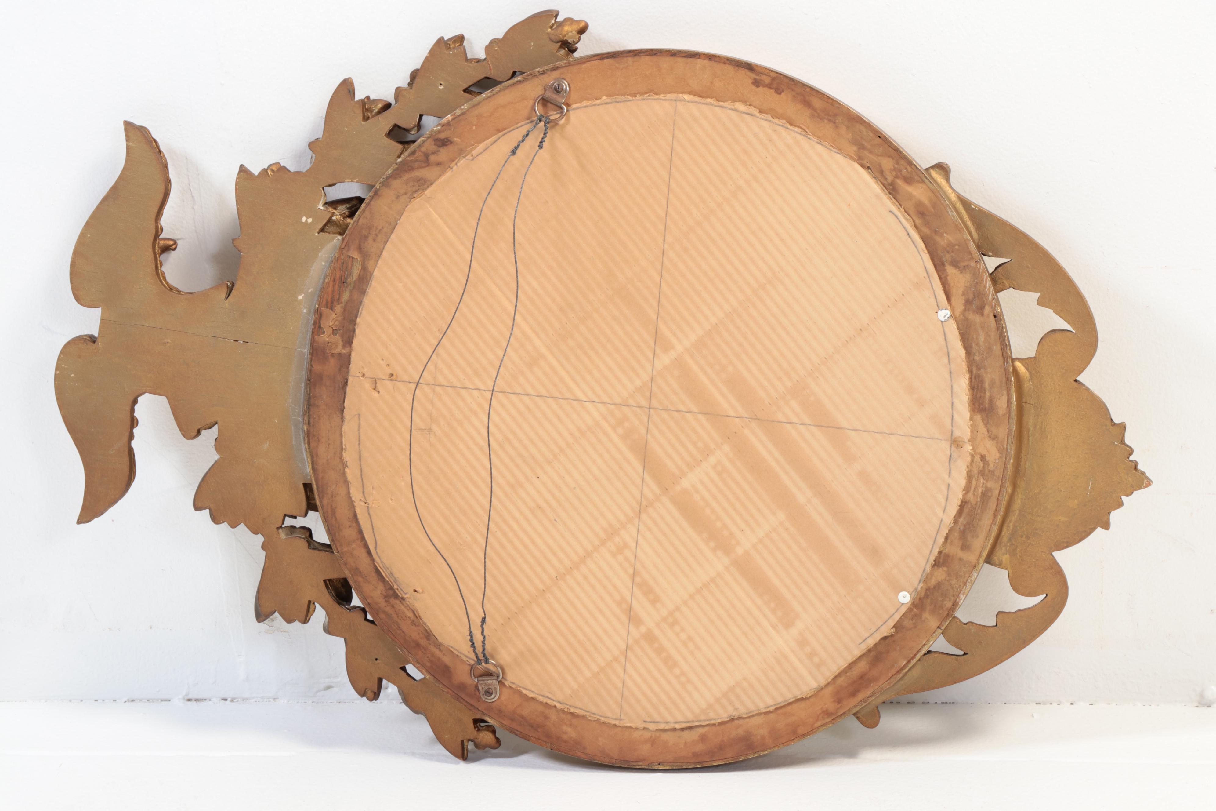 Federal Style Giltwood and Composition Convex Mirror, Early 20th Century