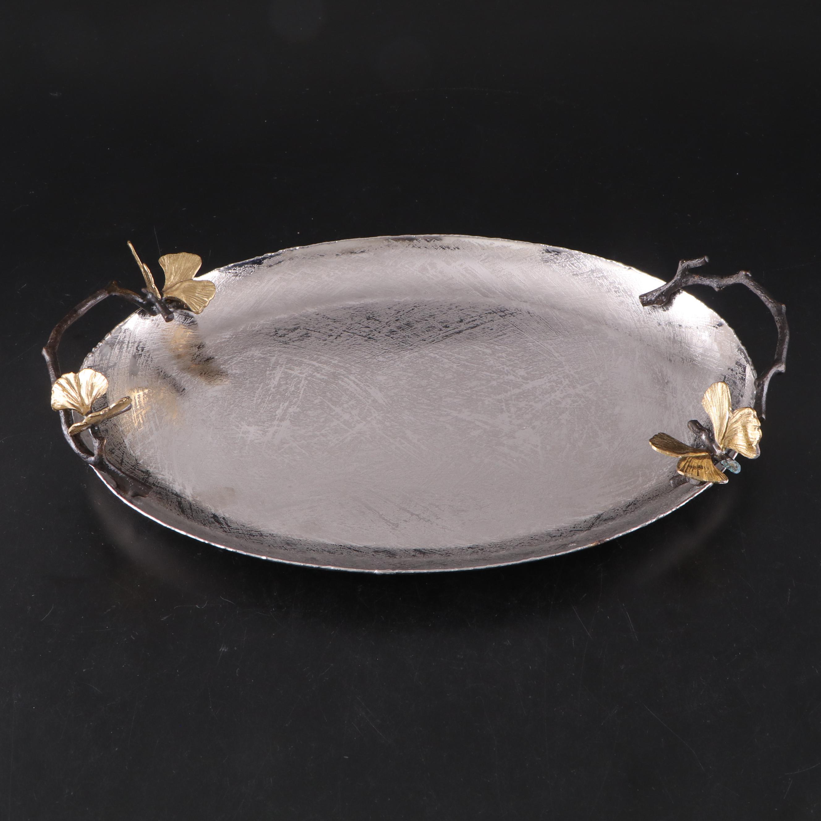 Michael Aram "Butterfly Ginkgo" Handled Tray and Lidded Box