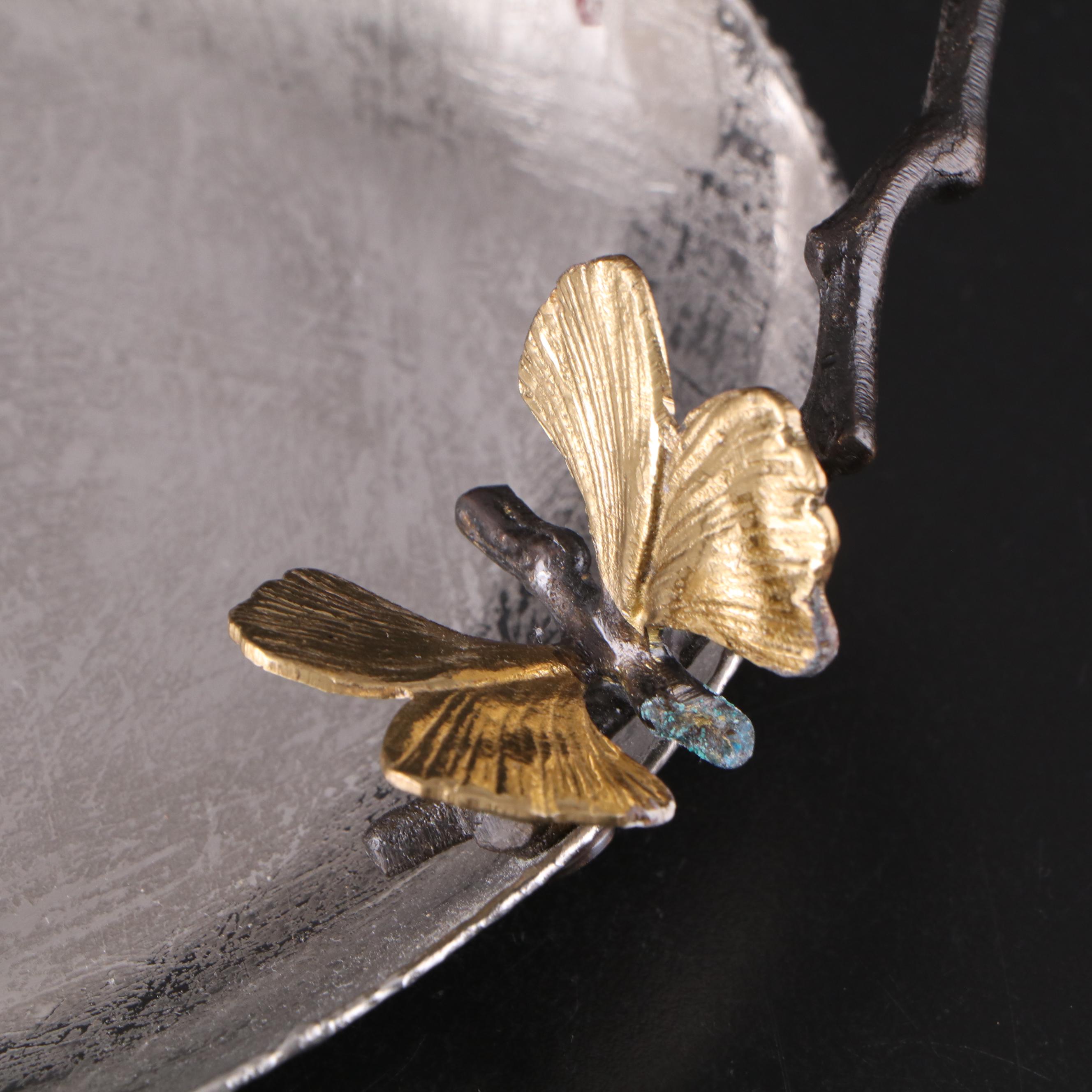 Michael Aram "Butterfly Ginkgo" Handled Tray and Lidded Box