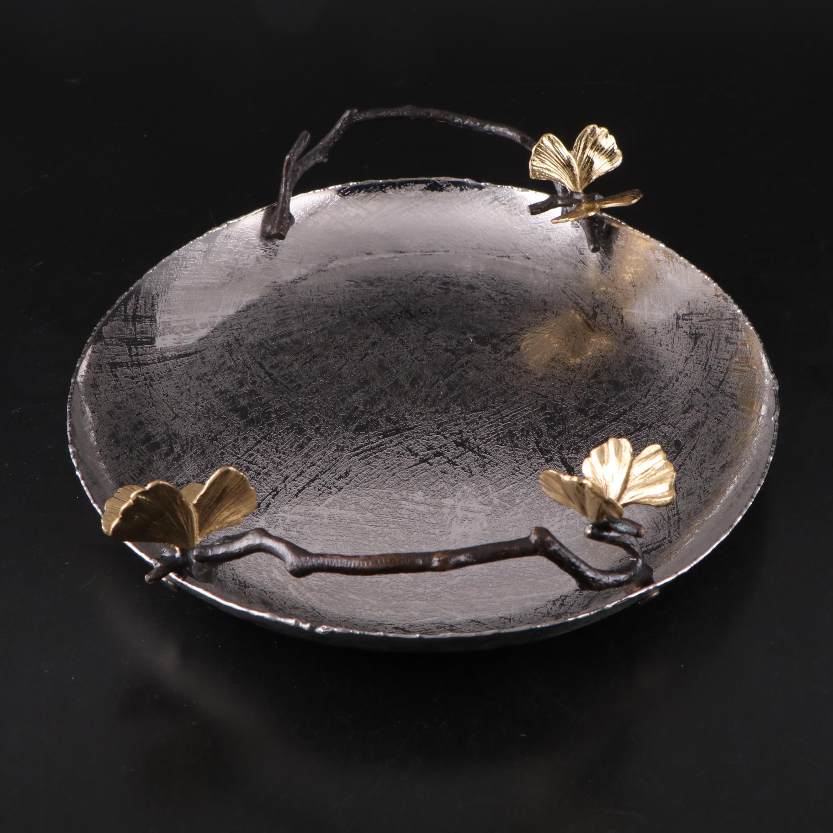 Michael Aram "Butterfly Ginkgo" Handled Tray and Lidded Box