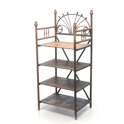 Victorian Rope-Turned Wood and Spindled Bookshelf