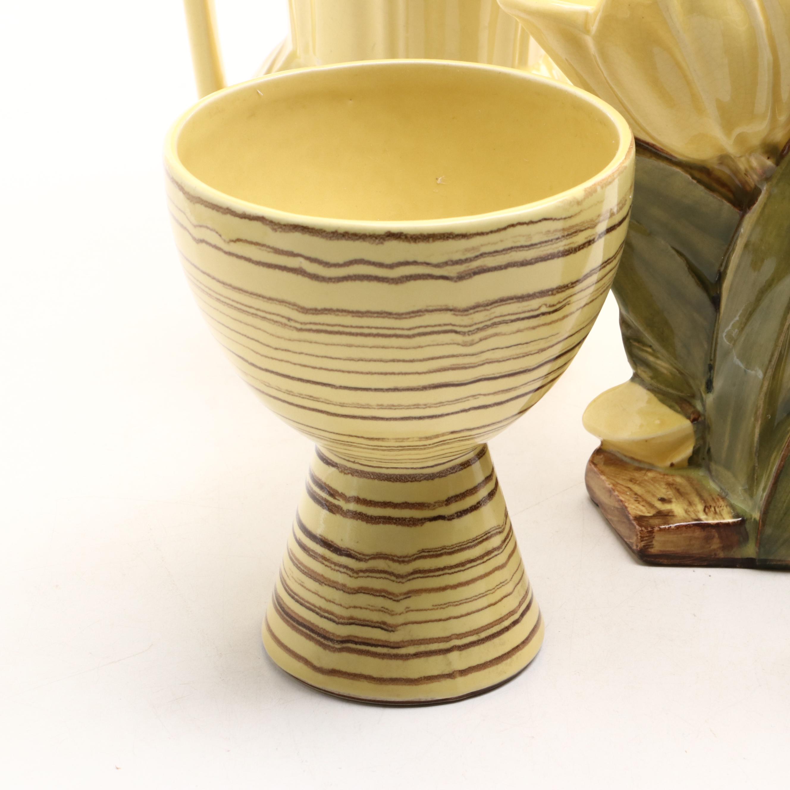 McCoy Pottery Double Handle Vase with More Ceramic Vases and Planters