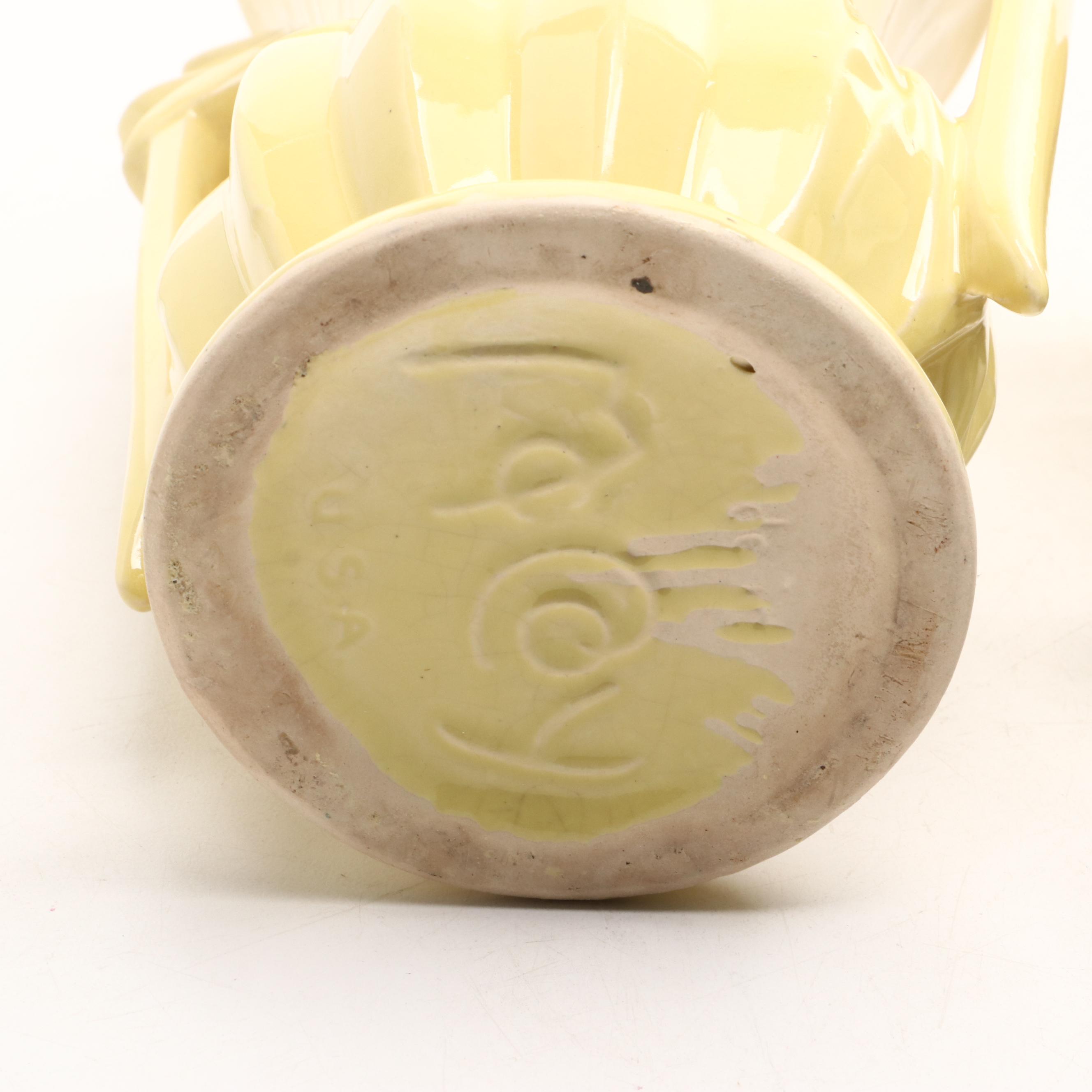 McCoy Pottery Double Handle Vase with More Ceramic Vases and Planters