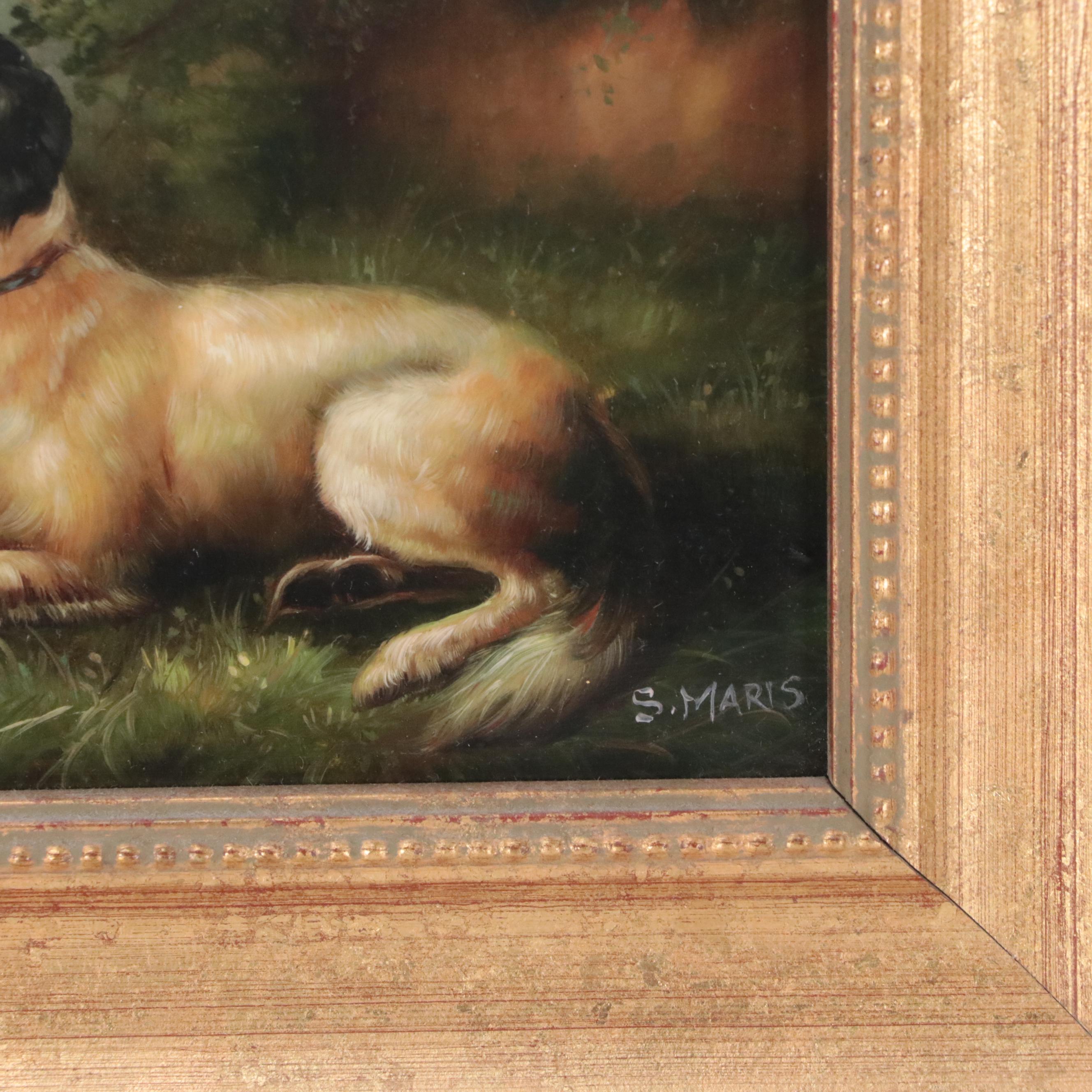 Oil Painting of a Hunting Dog