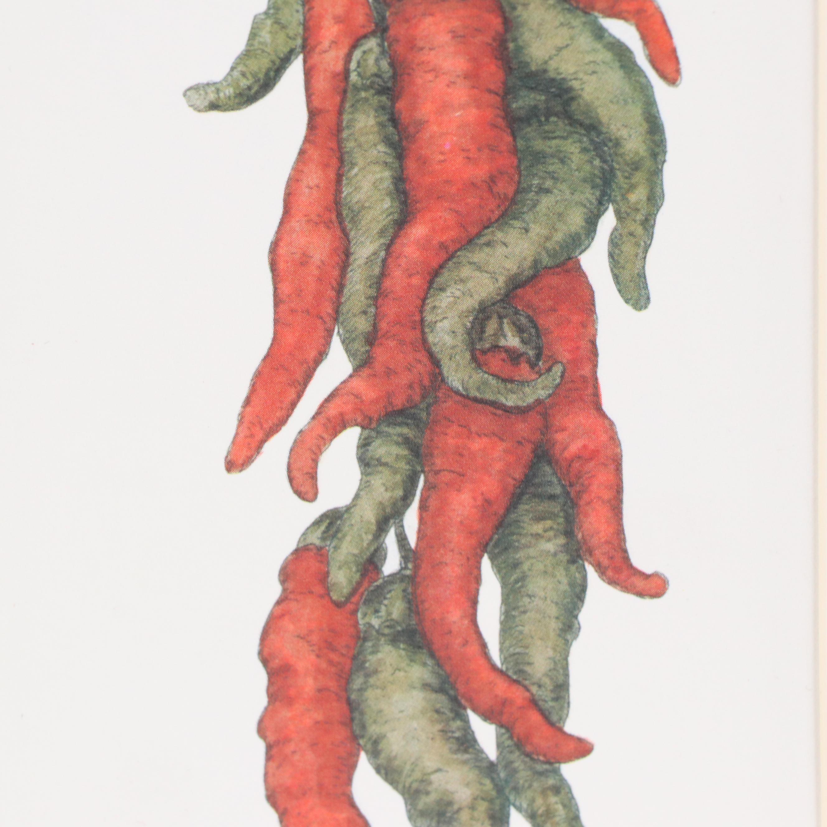 Marty Fyne Offset Lithograph of Peppers "Hot Bunch"