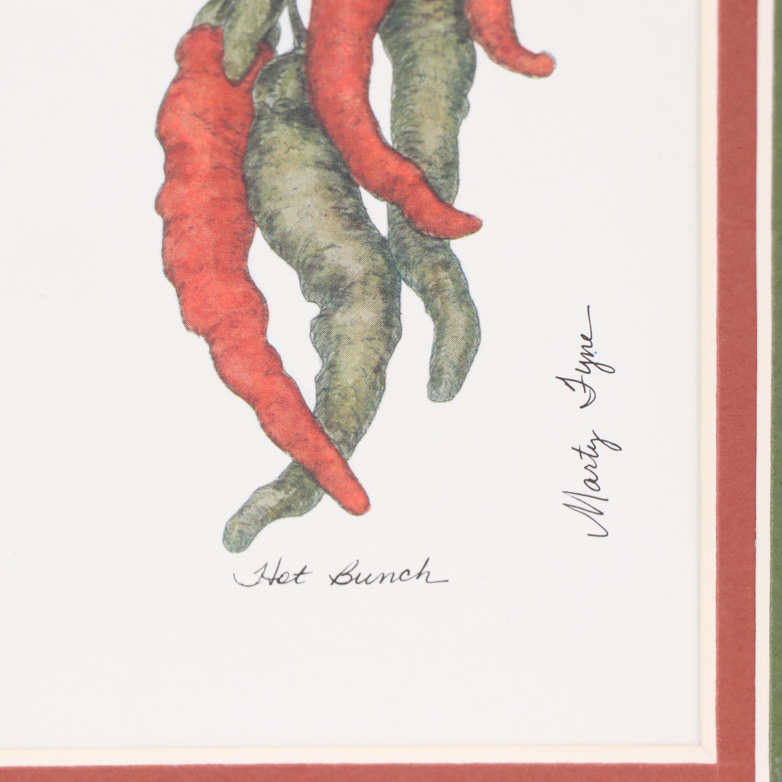 Marty Fyne Offset Lithograph of Peppers "Hot Bunch"