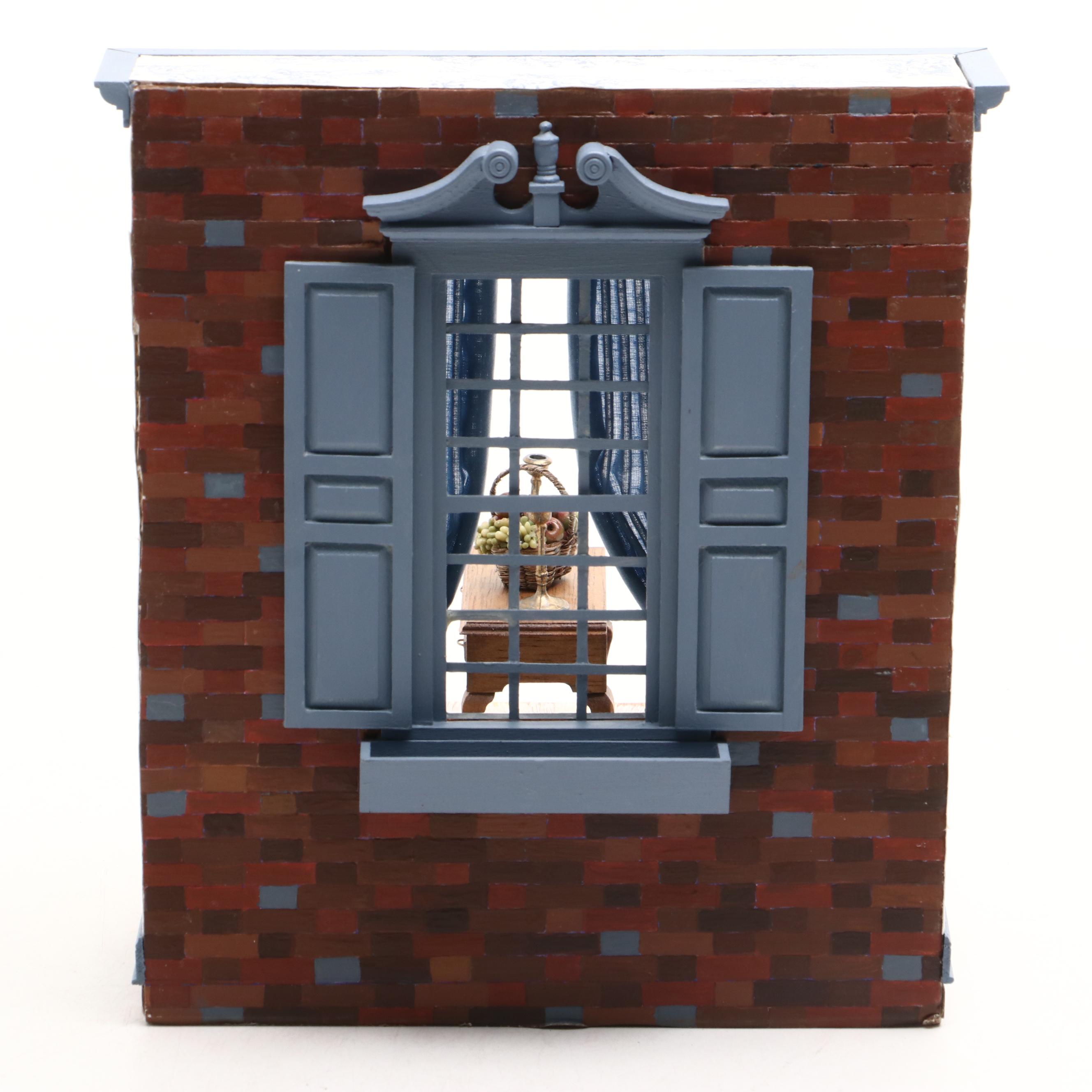 Miniature Handcrafted Diorama of French Style Room with Cats