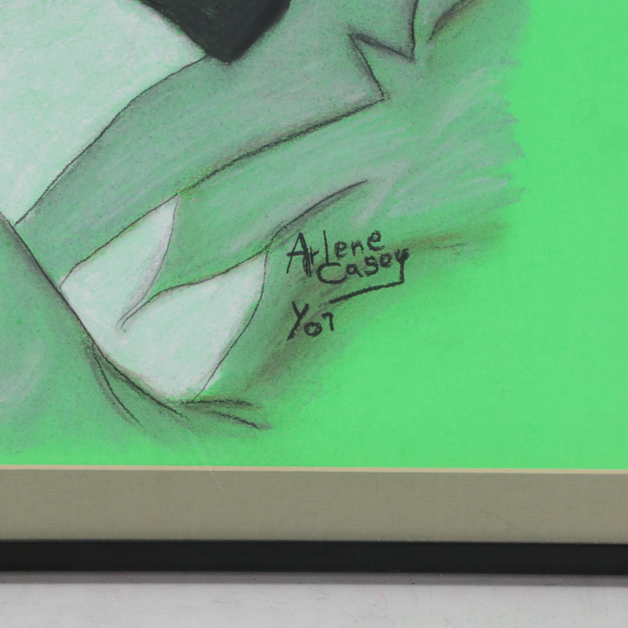 Arlene Casey Pastel Drawing Portrait of Louis Armstrong "Satchmo," 2007