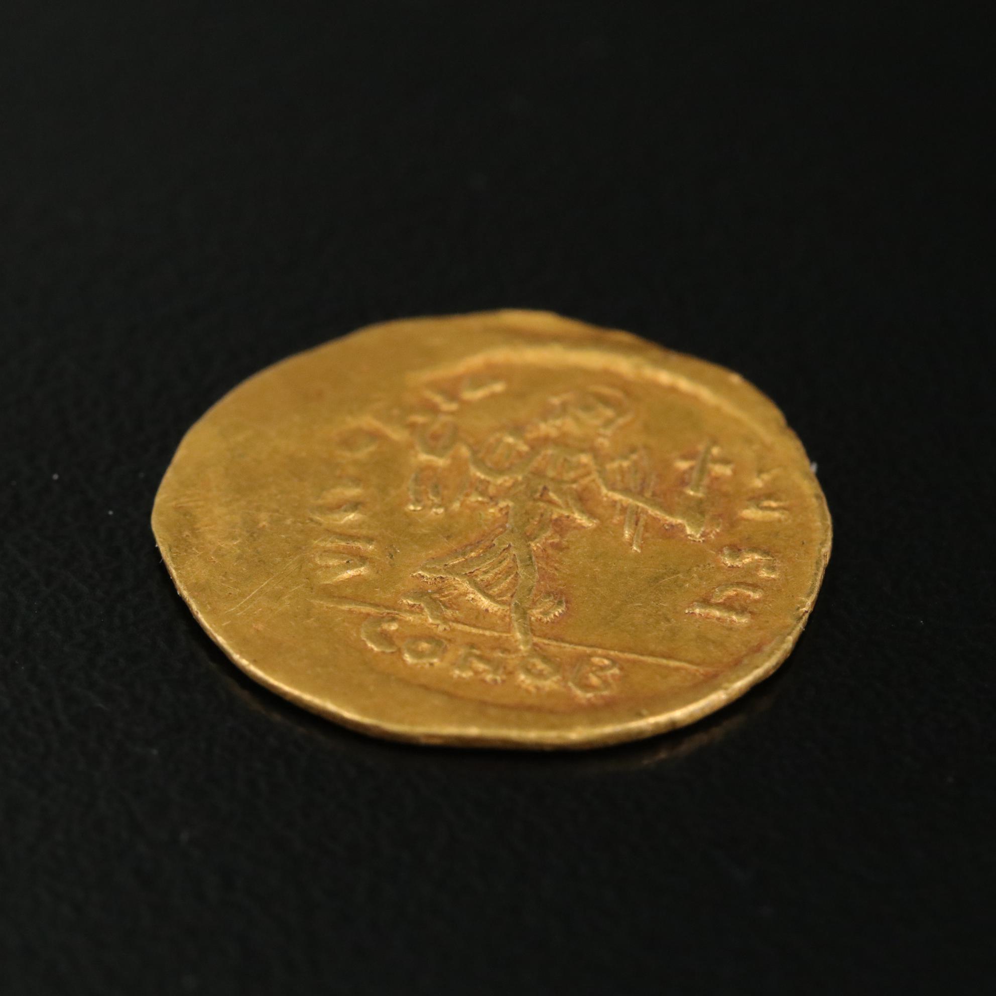 Ancient Byzantine Empire Gold Semissis Coin of Phocas, ca. 602 A.D.