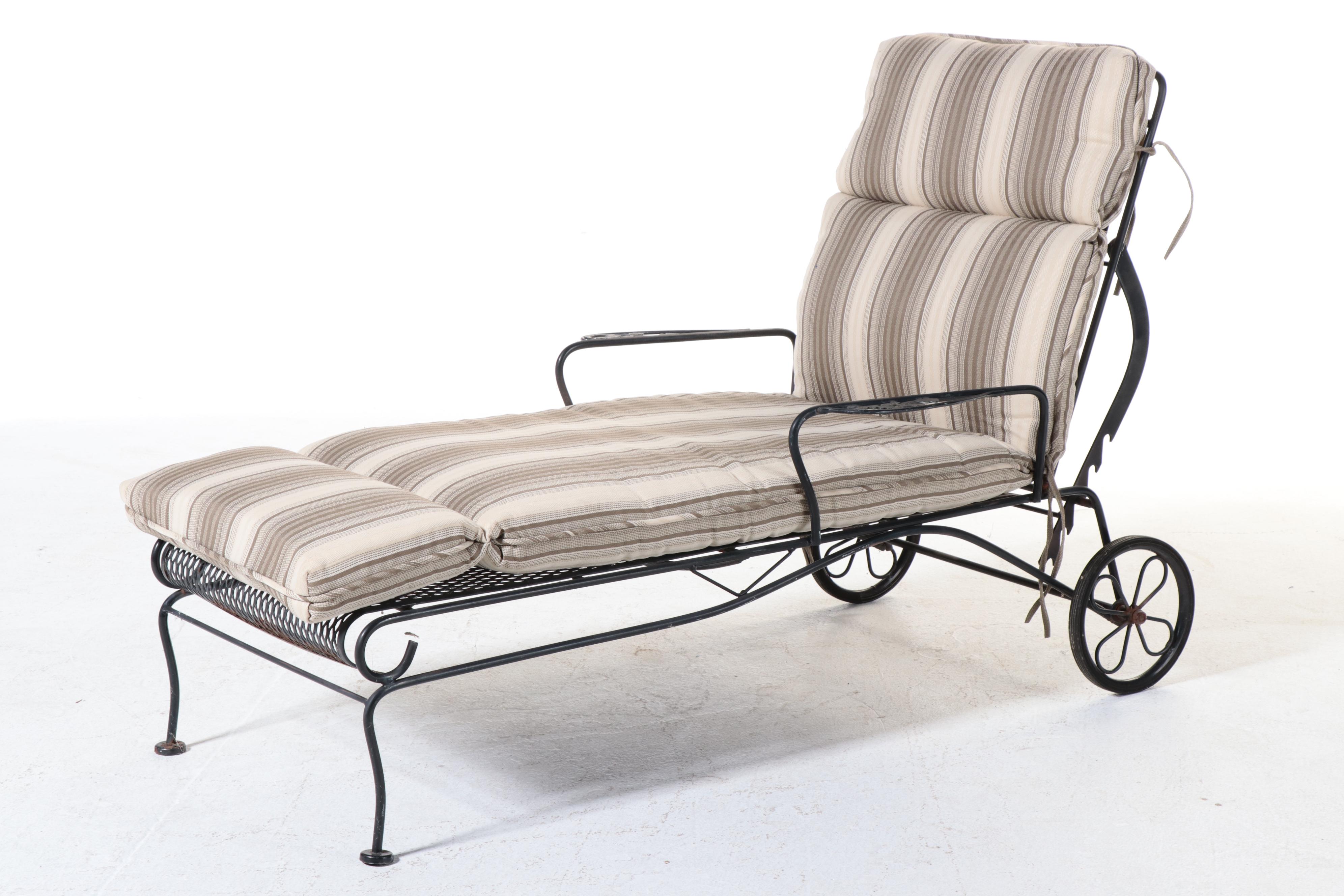 Six-Piece Iron and Wire Mesh Patio Lounge Set, Late 20th Century