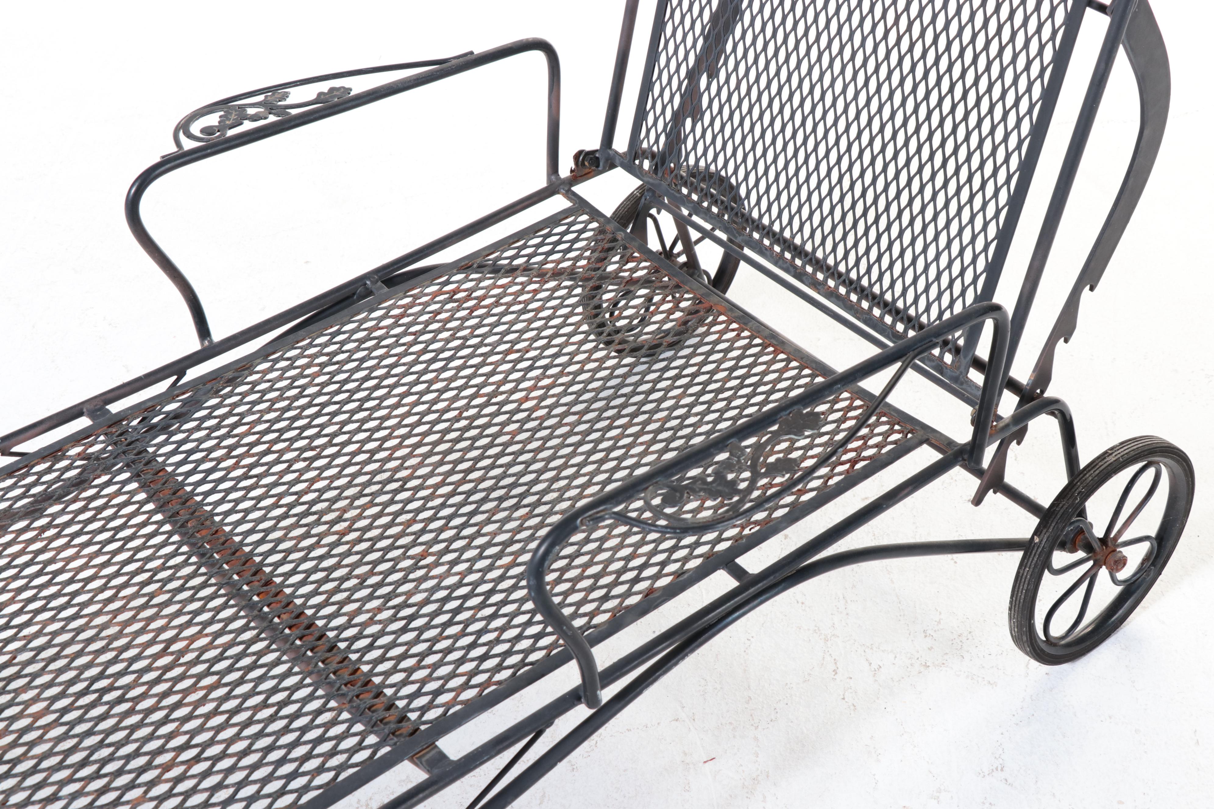 Six-Piece Iron and Wire Mesh Patio Lounge Set, Late 20th Century