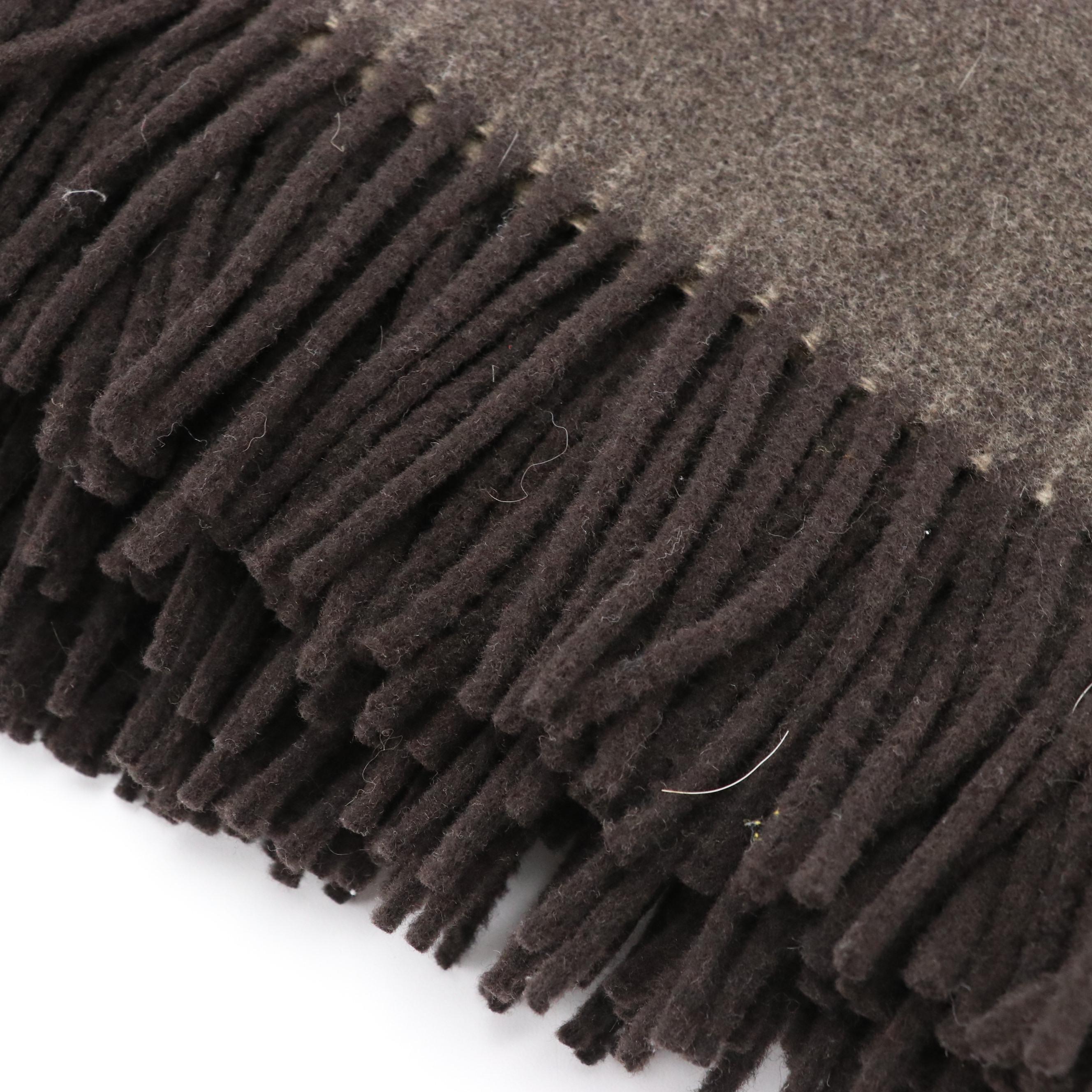 Gucci GG Fringed Blanket Throw in Wool, Nylon, and Cashmere with Box